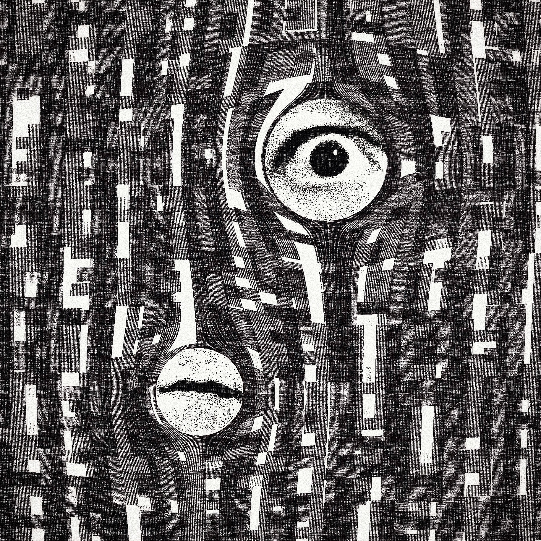 Voyeur. Part of project “Squared” [RJ 0087]: Experimental square-shaped drawings.