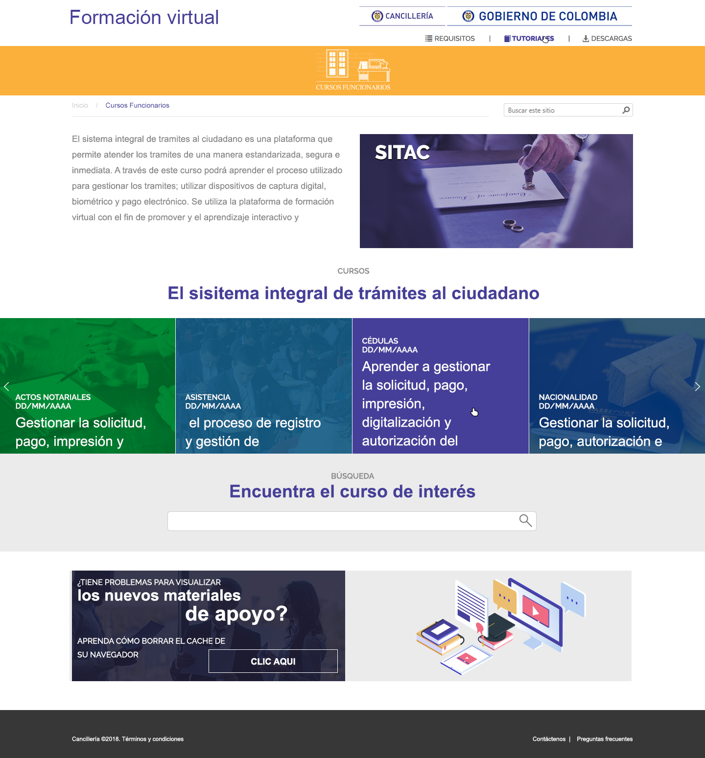 Curso landing