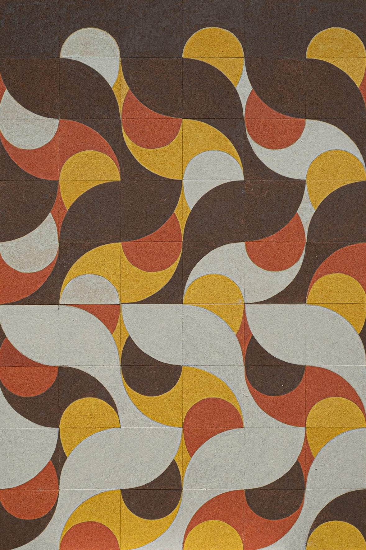 acrylic on cork, 2024, 72x24 in (part 1 of 2, top)