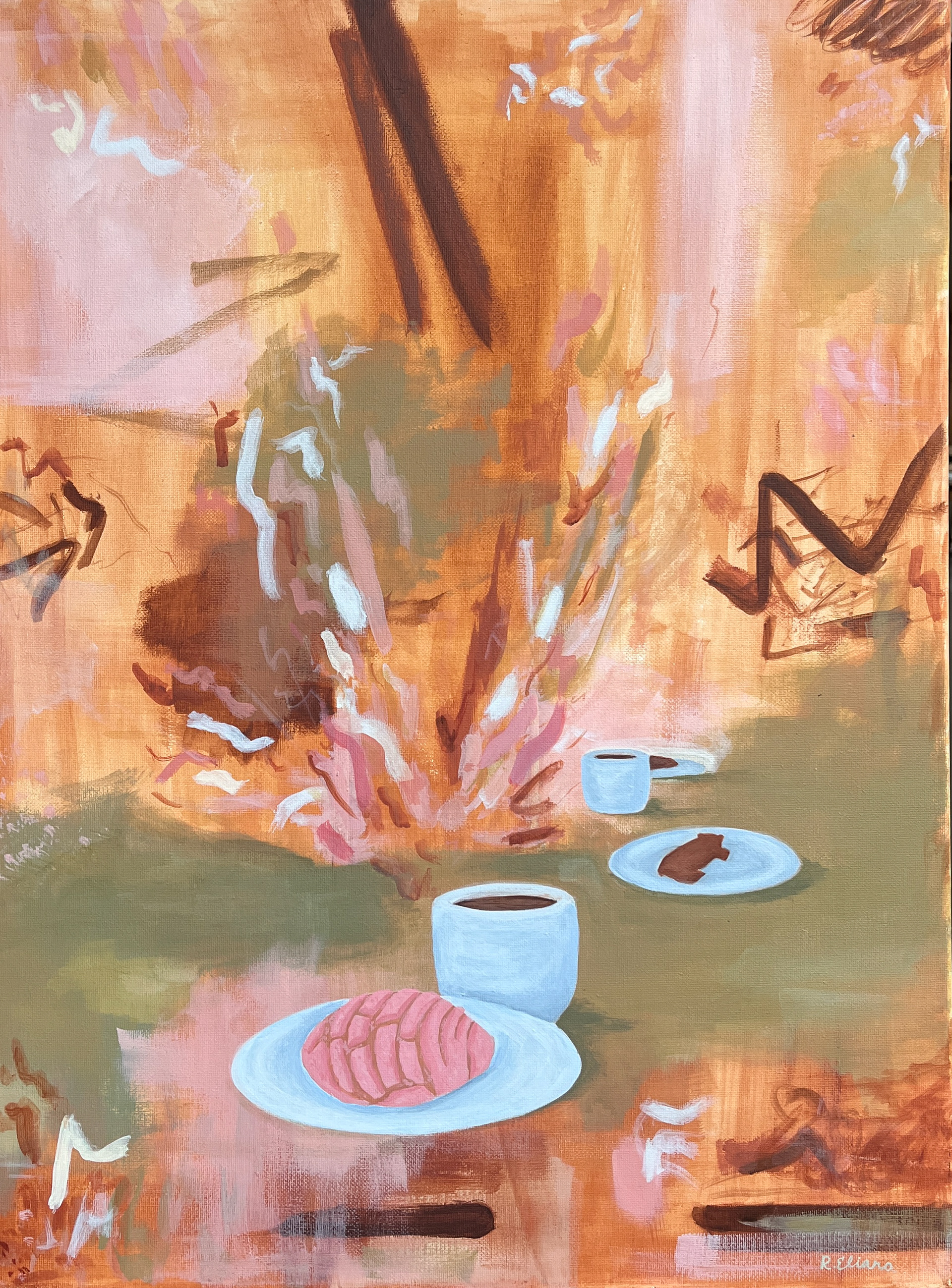 Alrededor La Mesa, 18" x 24", Acrylic on canvas