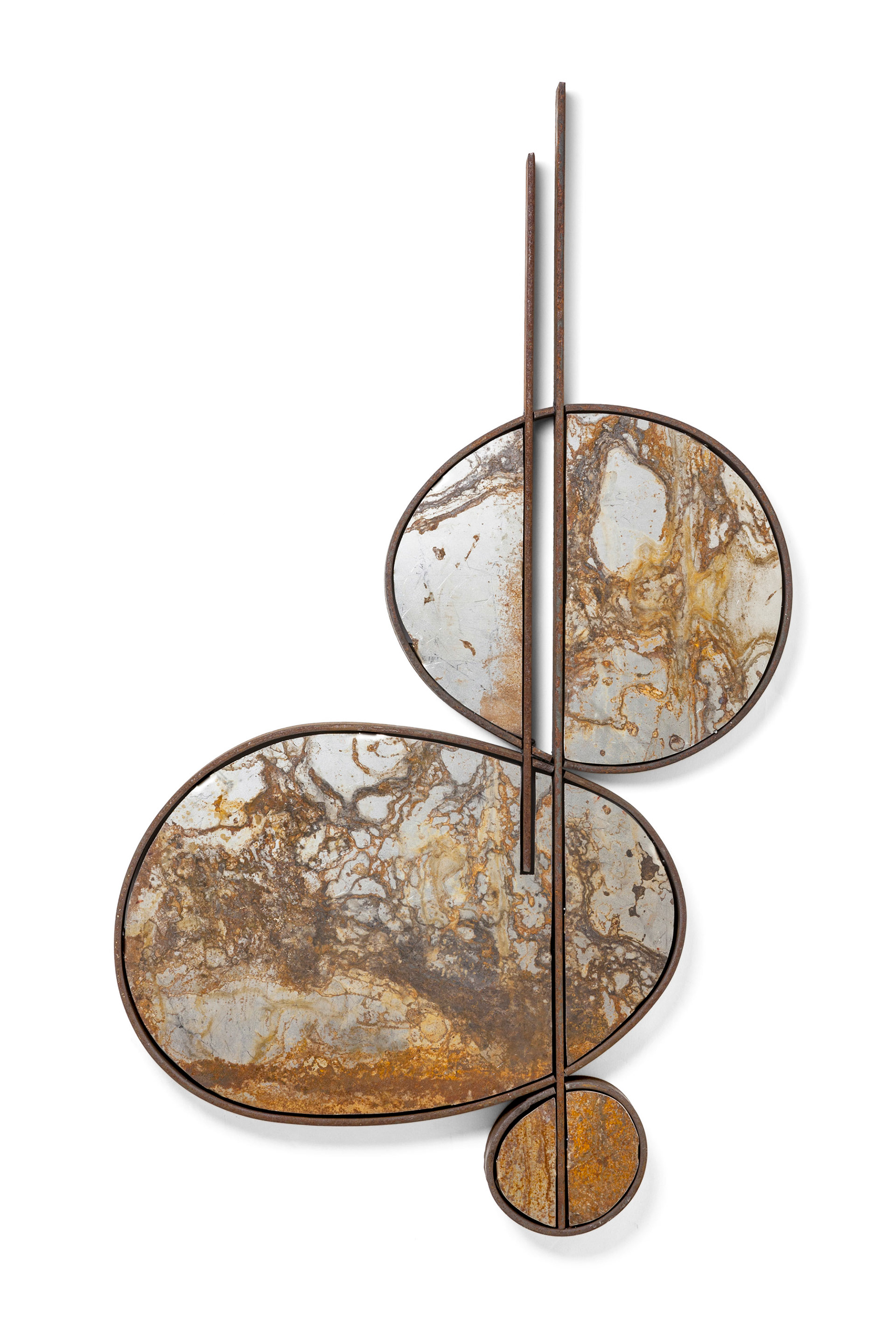 Nature Wins, Round 4 (2015, reclaimed steel, 24” x 41” x 2”)