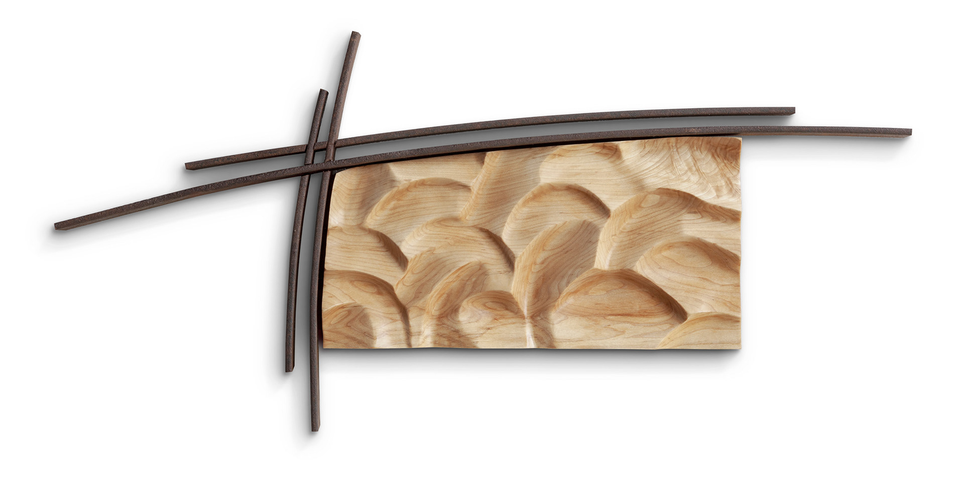 SE Quadrant  (SOLD) (2018, poplar and steel, 32” x 15” x 2”)