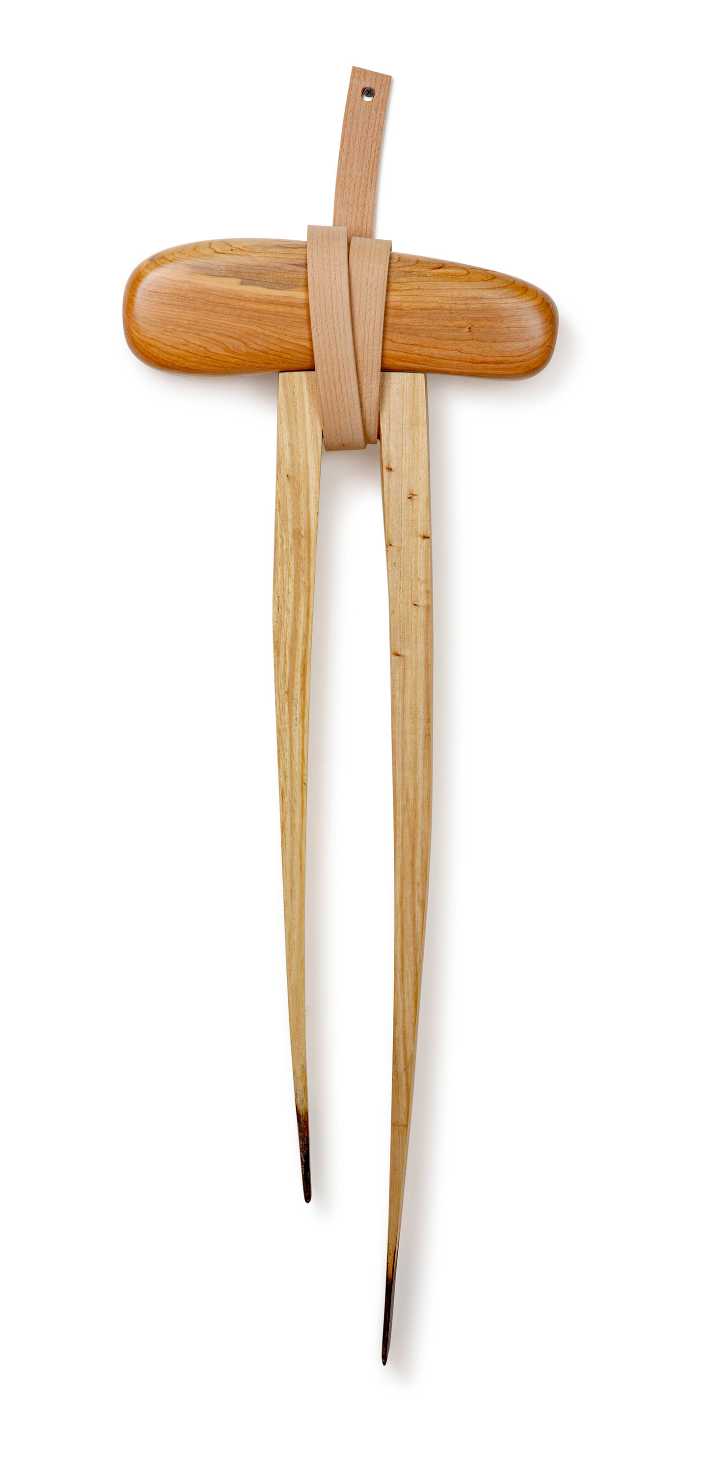 Snatched from Dry Earth  (2020, ash, cherry and beech, 42” x 14” x 3”)