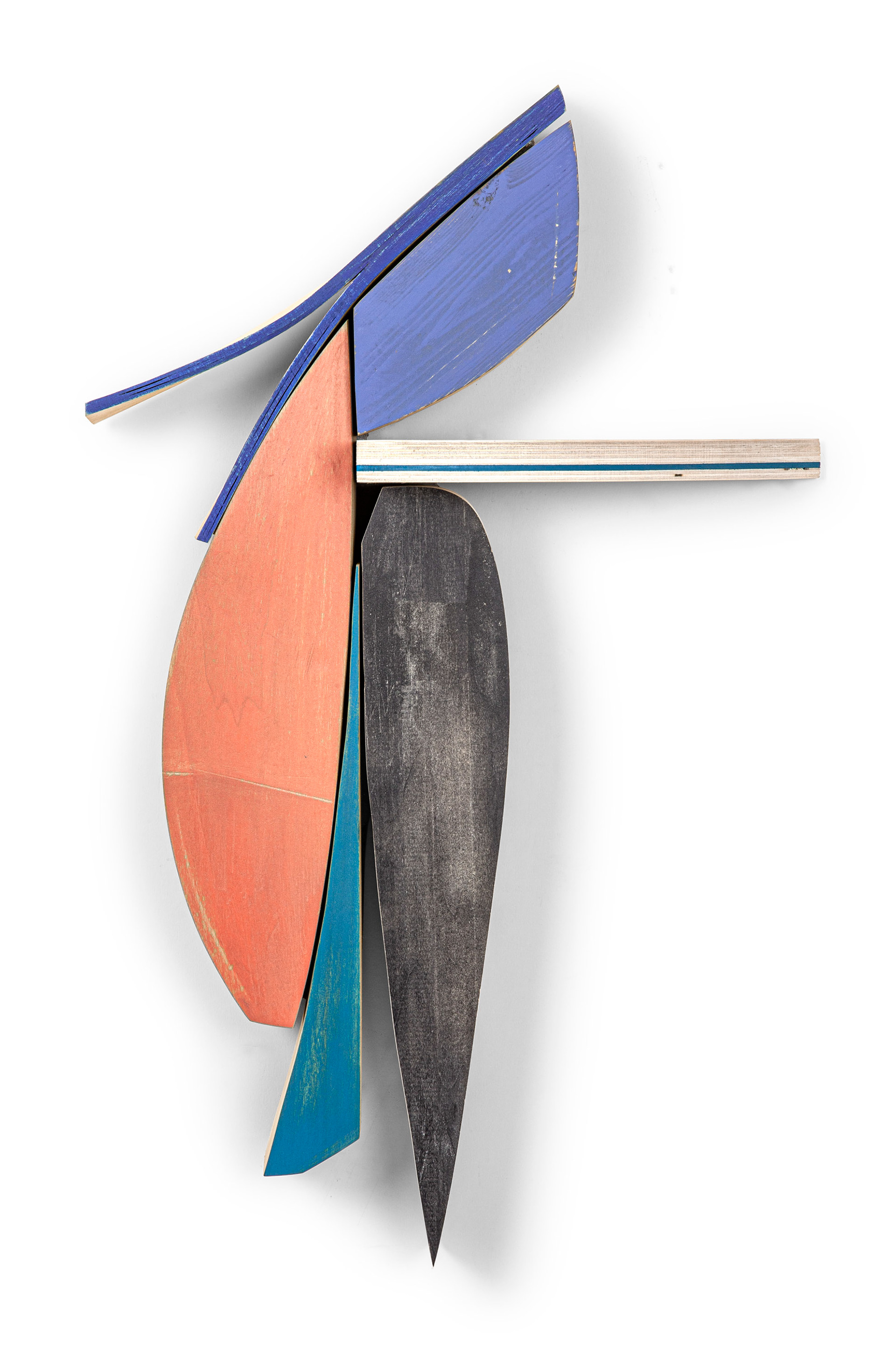 Improvisation 7  (2021, wood and paint, 18” x 28” x 6”)