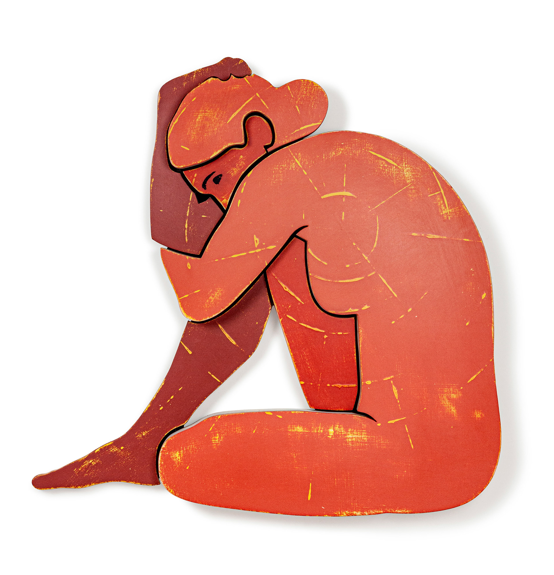 Afraid to Bloom  (2021, plywood and paint, 29” x 29” x 3”)