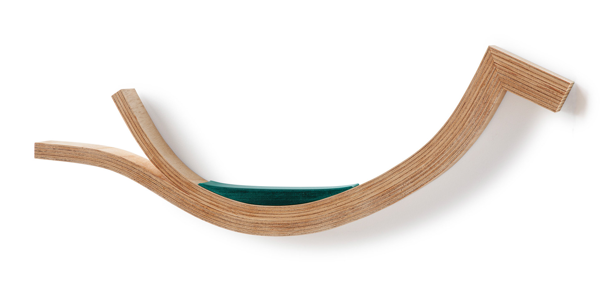 After the Rain (2025, laminated wood and fused glass, 47" x 18" x 4")