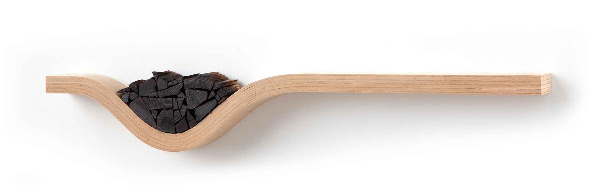 Spoonful (SOLD) (2025, laminated and burnt wood, 40" x 8" x 4")
