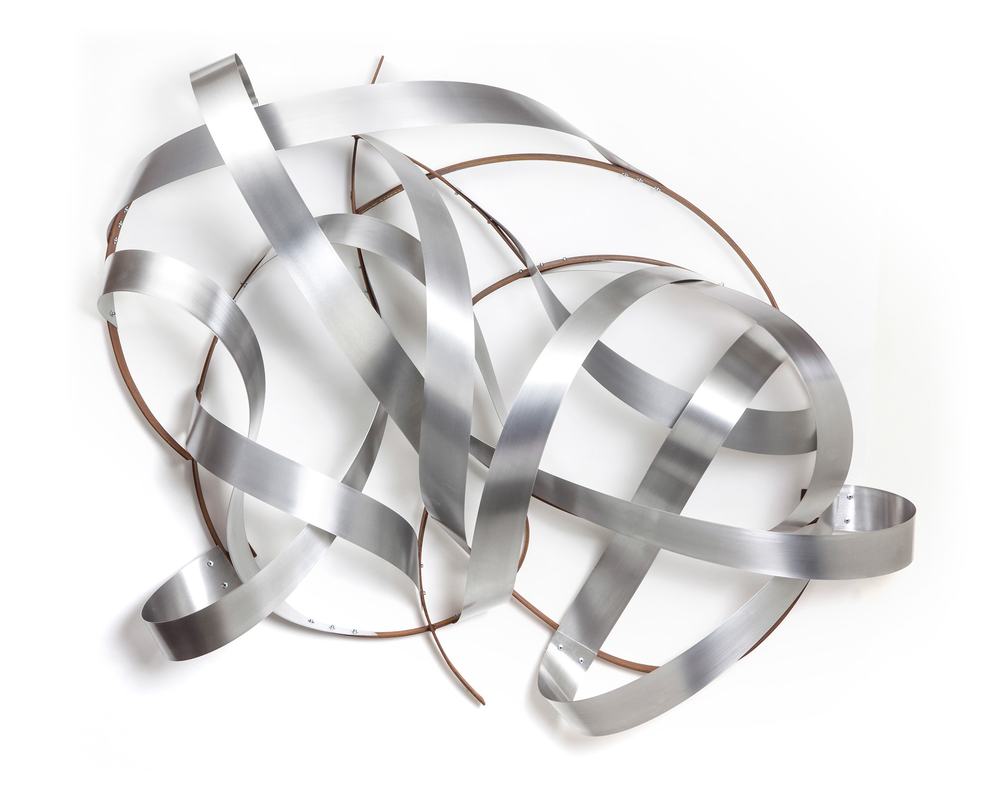 Brainstorm O (SOLD) (2018, steel, aluminum, 50” x 44” x 17”)
