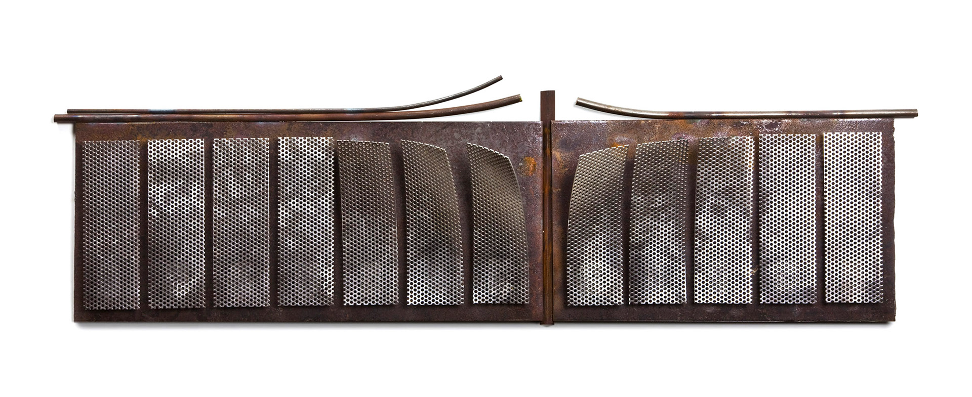 Aftermath  (2011, reclaimed steel and stainless steel, 30" x 12" x 3")