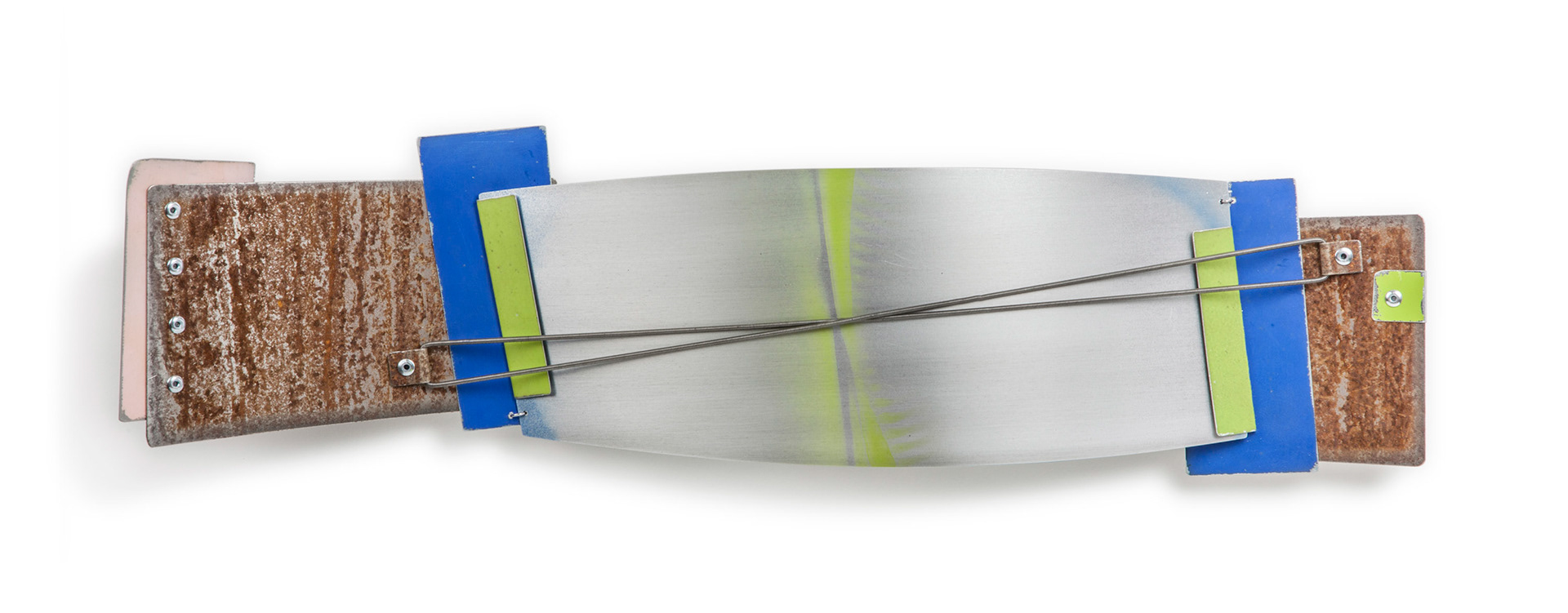 Arc Mentha  (2017, steel, aluminum, paint, 28”x 8” x 4”)