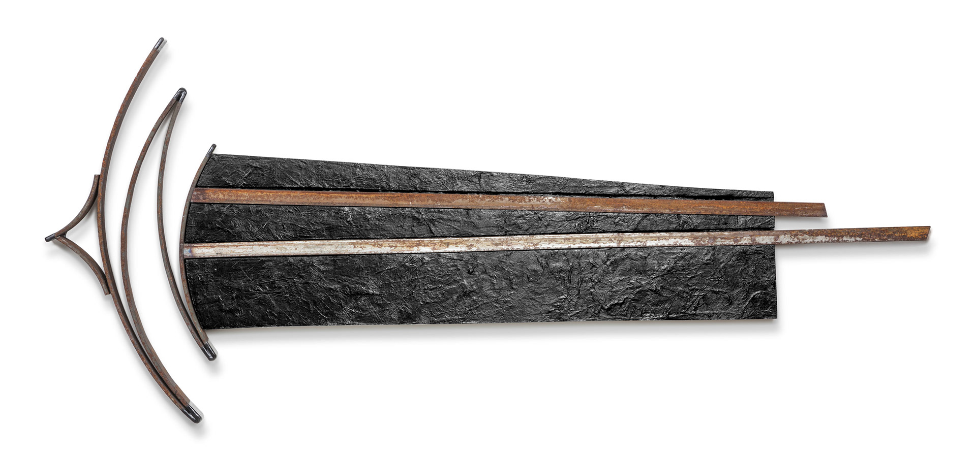 This is the Last Time (SOLD) (2016, inspired by The National, steel, plywood and paint, 53” x 23” x 2”)