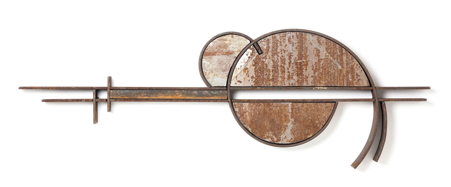 Nature Wins: Round 3 (2015, reclaimed steel, 14” x 40” x 2")
