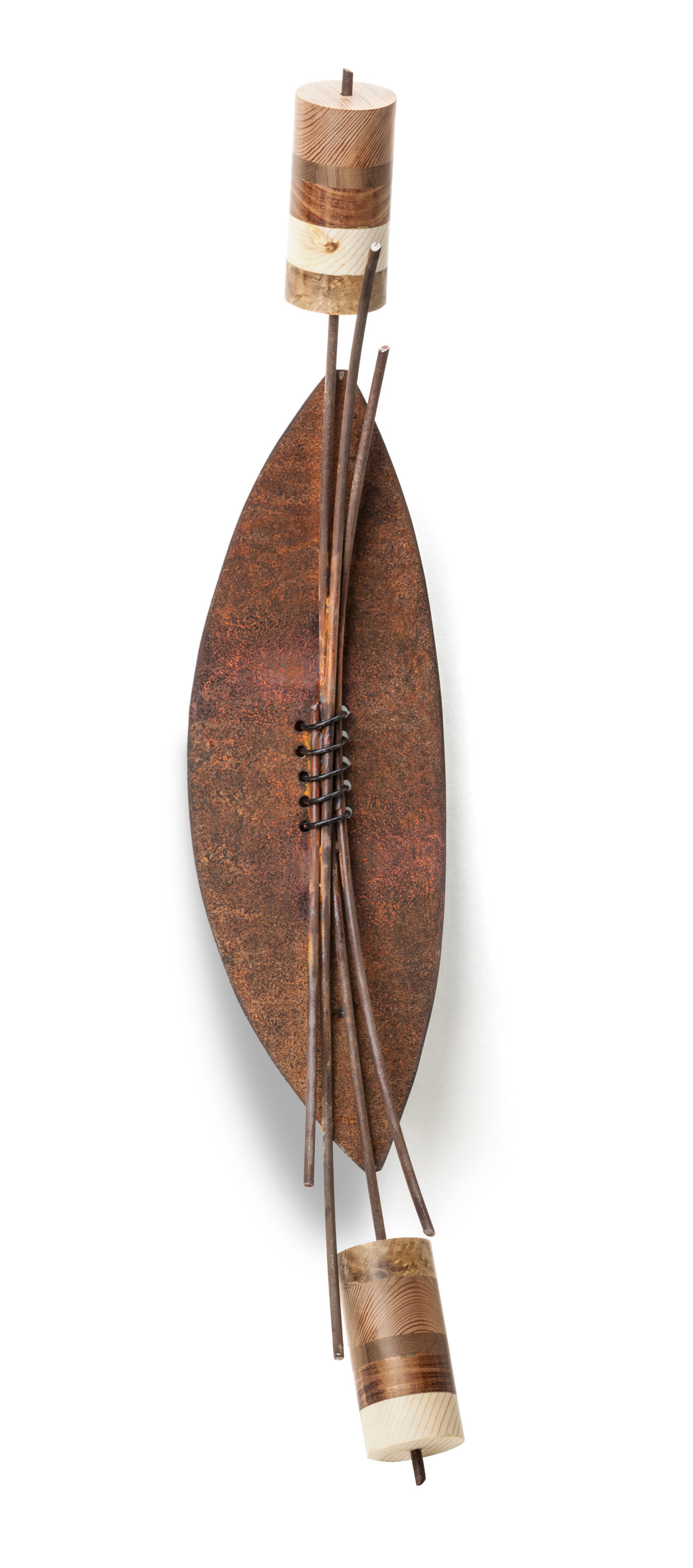 Without Culture  (SOLD) (2014, steel and wood, 30" x 10" x 8")