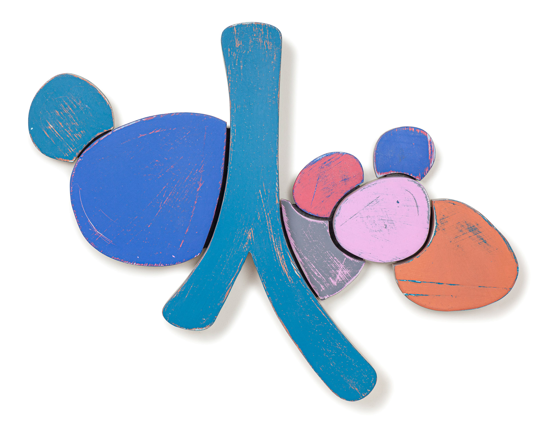 Bones and Stones  (2021, plywood and paint, 17” x 13” x 2”)