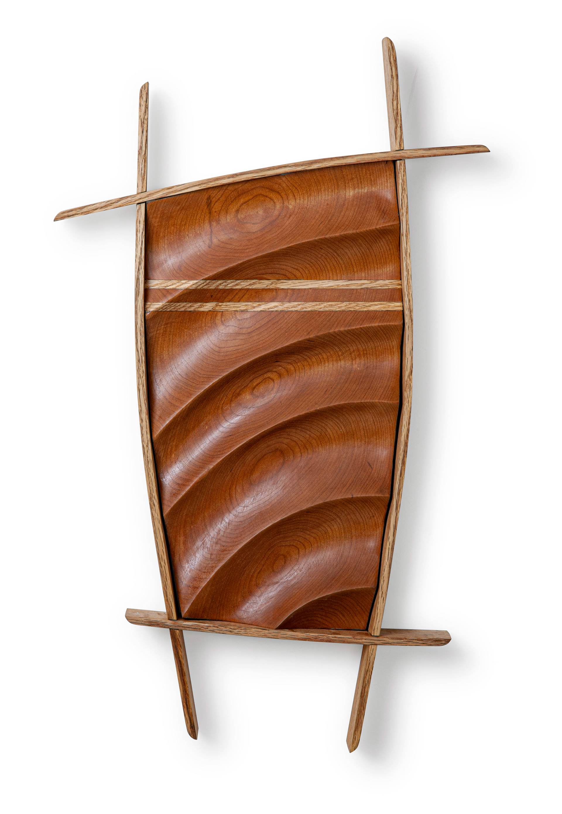 Strait Course (SOLD) (2019, cherry and ash, 24” x 15” x 2”)