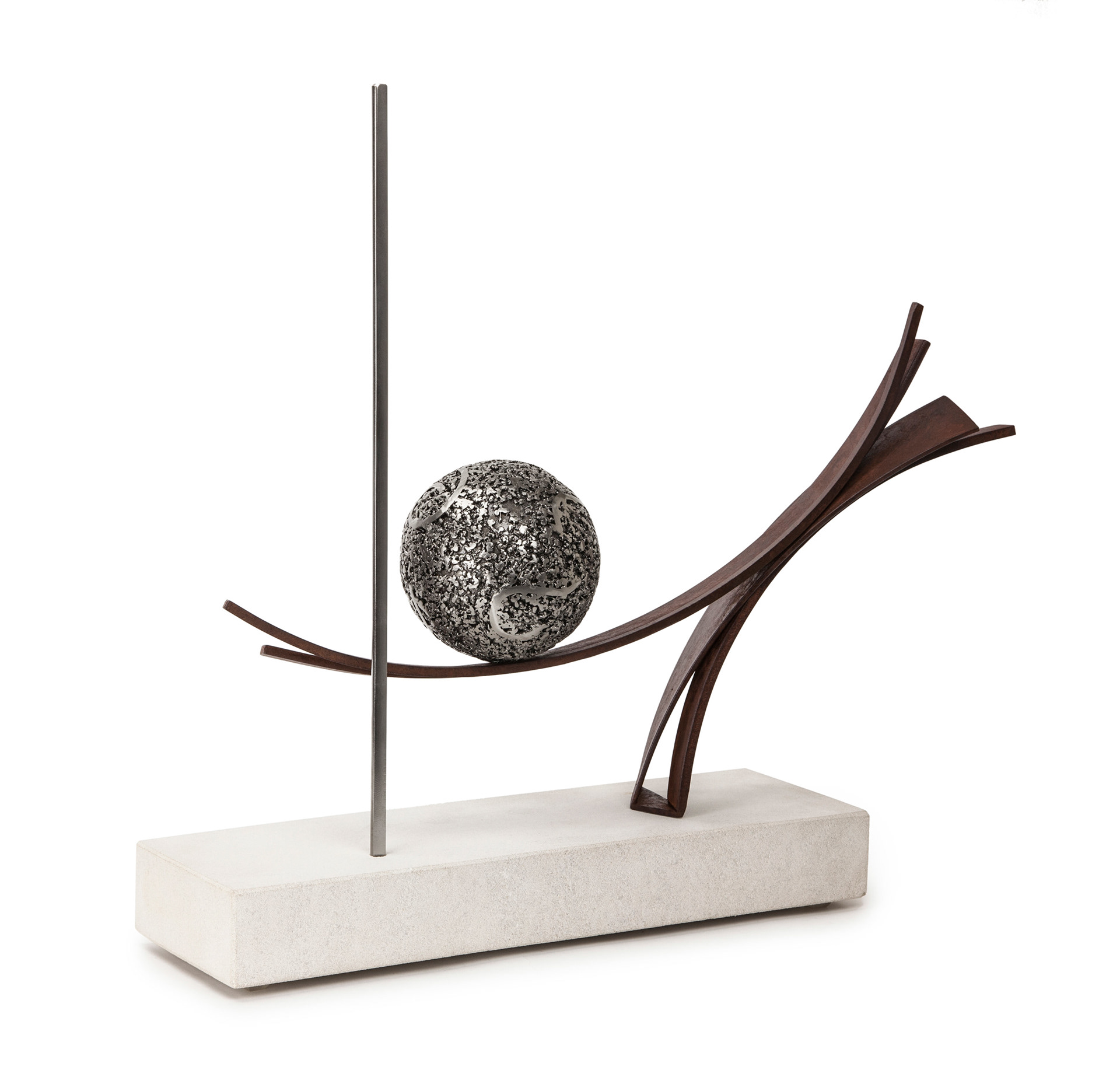 Immeasurable 2  (SOLD) (2015, steel and limestone, 15" x 8" x 19")