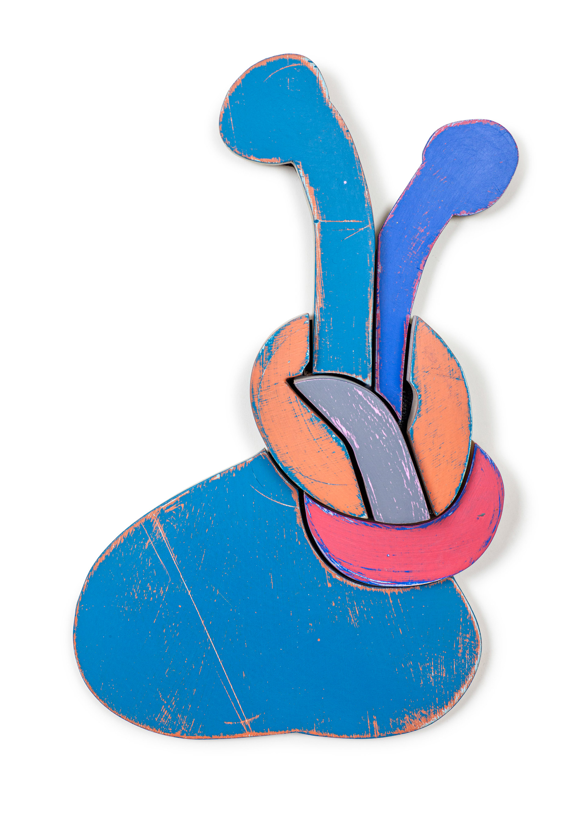 Taut  (2021, plywood and paint, 12” x 18” x 2”)