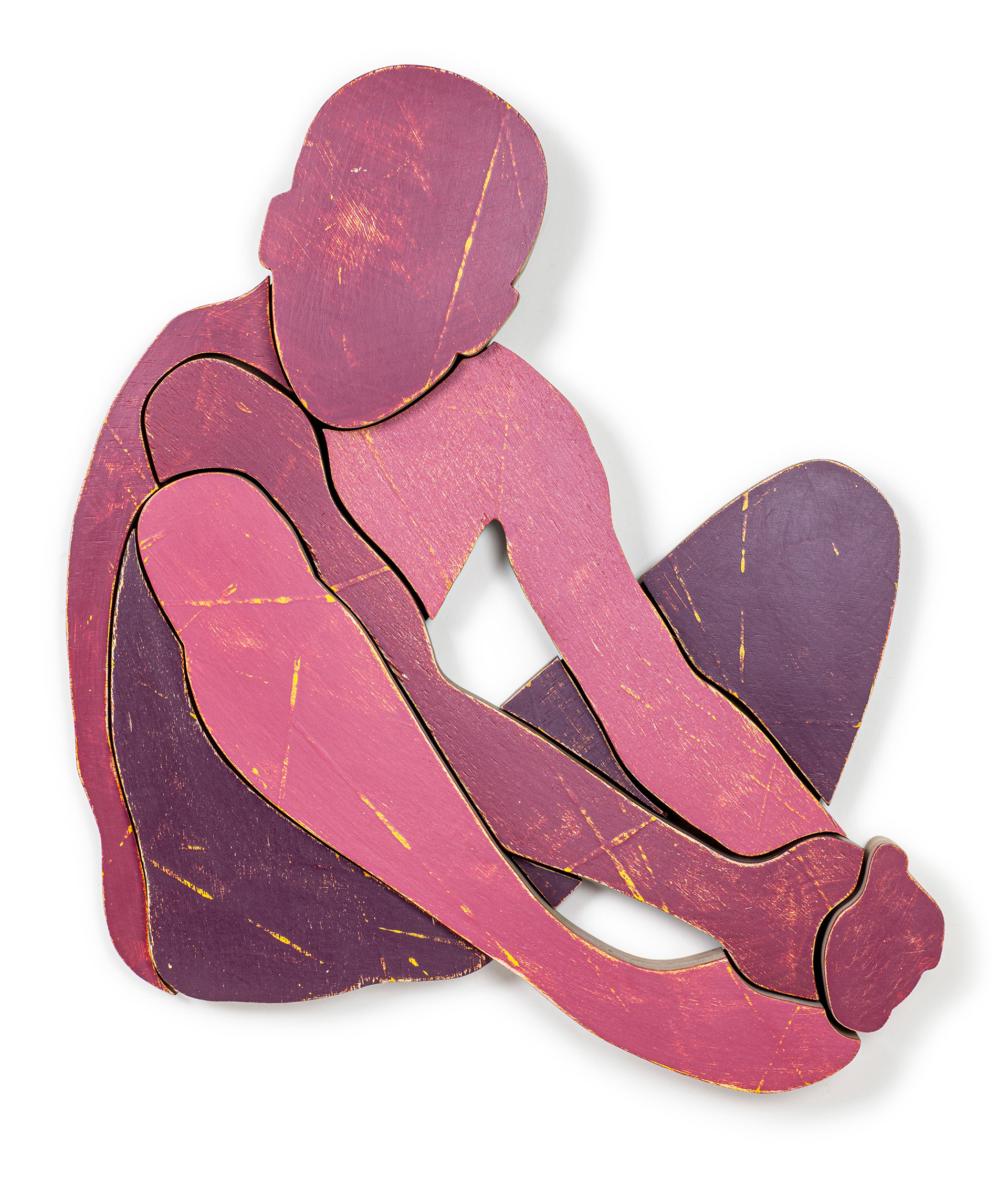 We All Have Scars  (2021, plywood and paint, 24” x 33” x 3”)