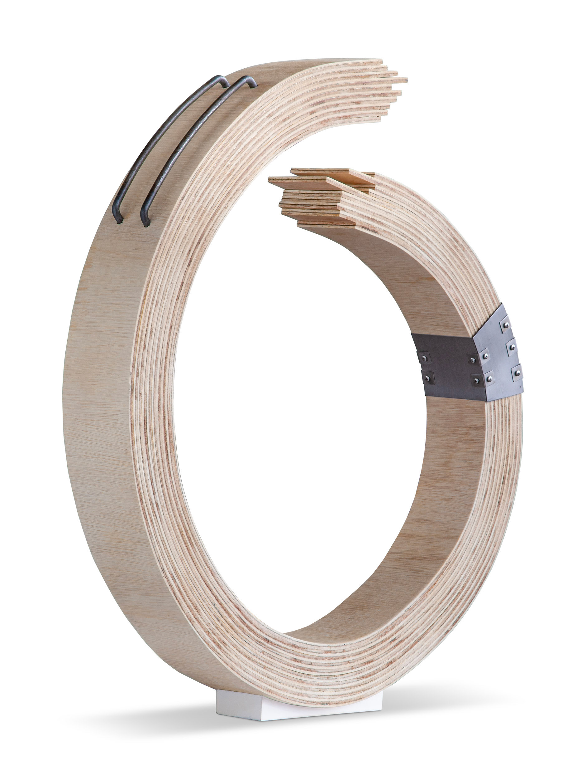 Poise and Restraint  (2022, Laminated wood, steel, 32” x 34” x 4”)