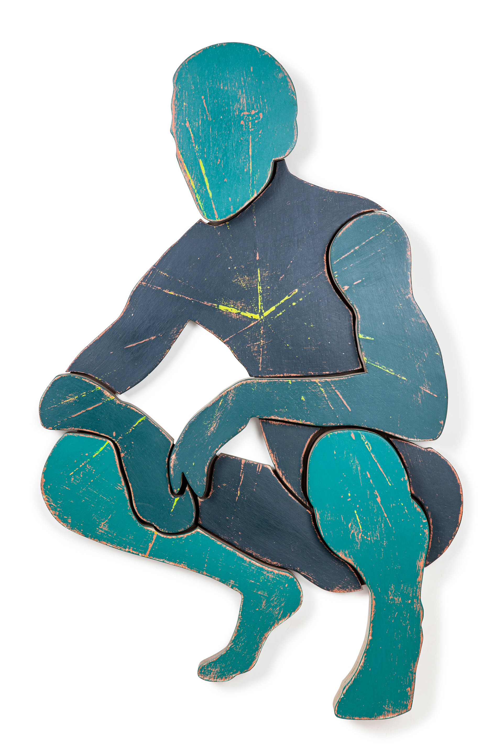 What Are You Waiting For?  (2021, plywood and paint, 24” x 40”  x 3”)