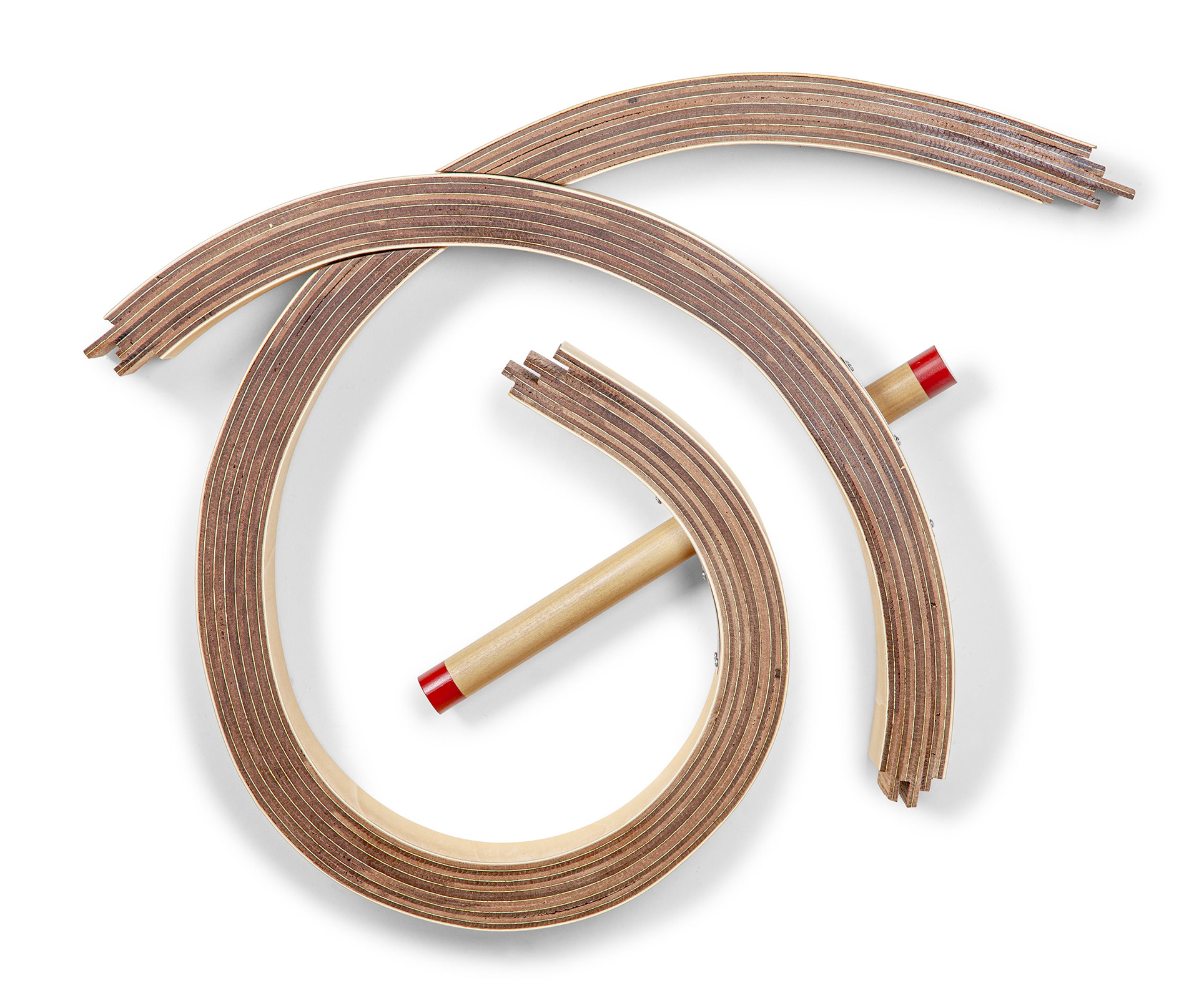 Grace and Caution  (2022, Laminated wood, steel, paint 38” x 33” x 4”)