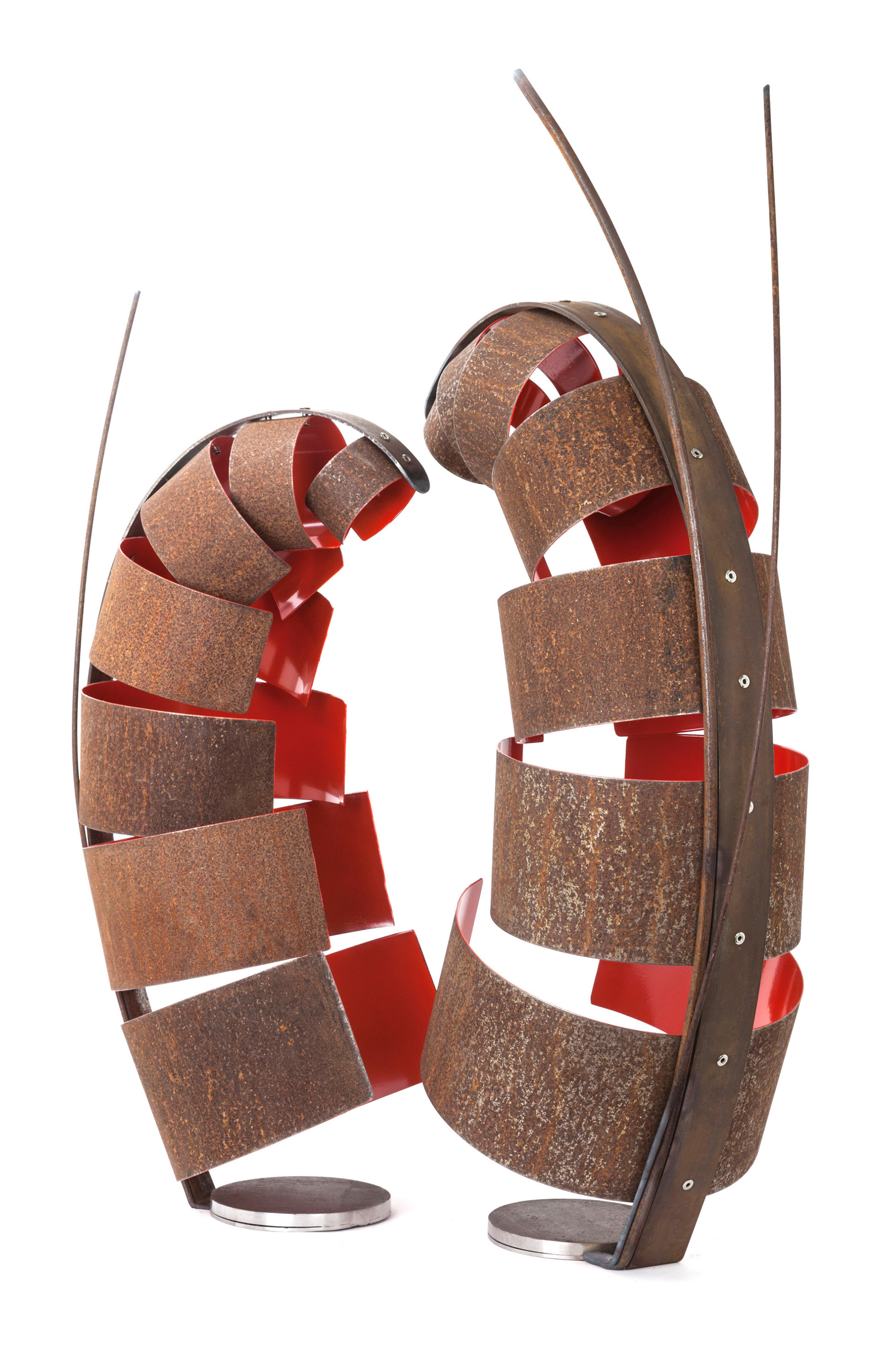 Lean In (2014, steel and powder coat, 42” x 27” 20”)