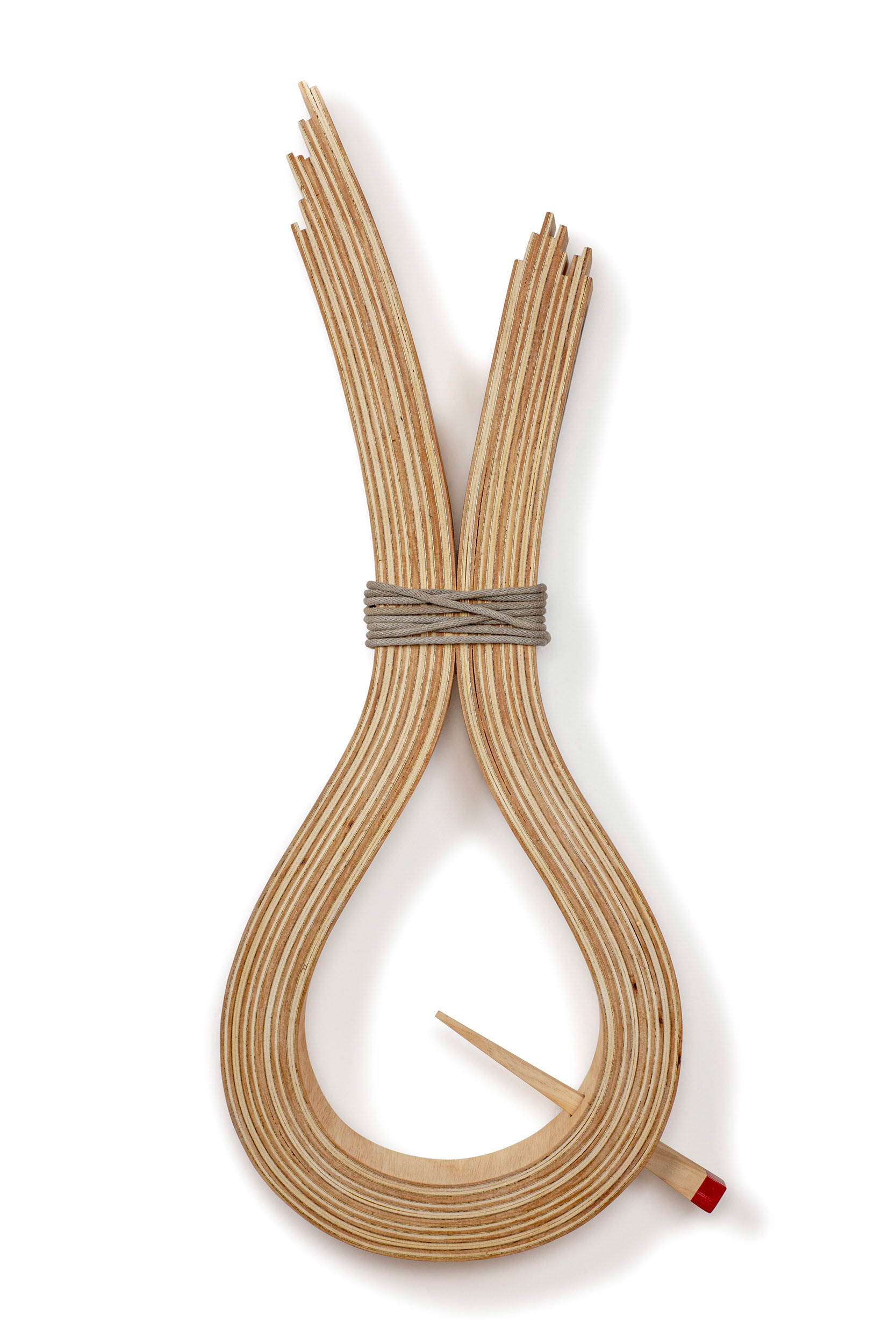 Welcome Back  (2022, wood, ink, rope, paint, 22” x 48” x 6”)