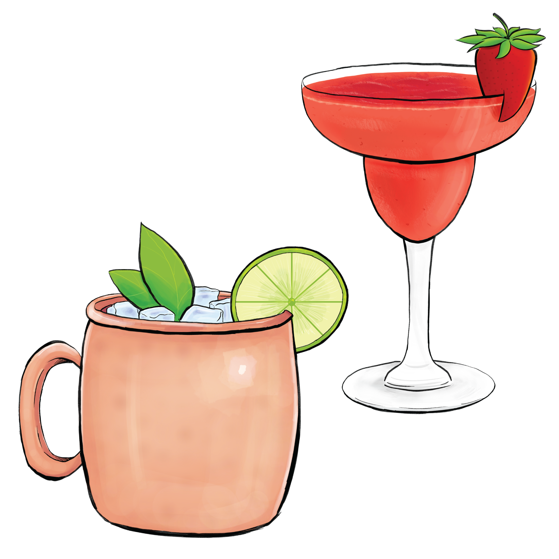 his & hers drinks, used on a sign at the bar.
