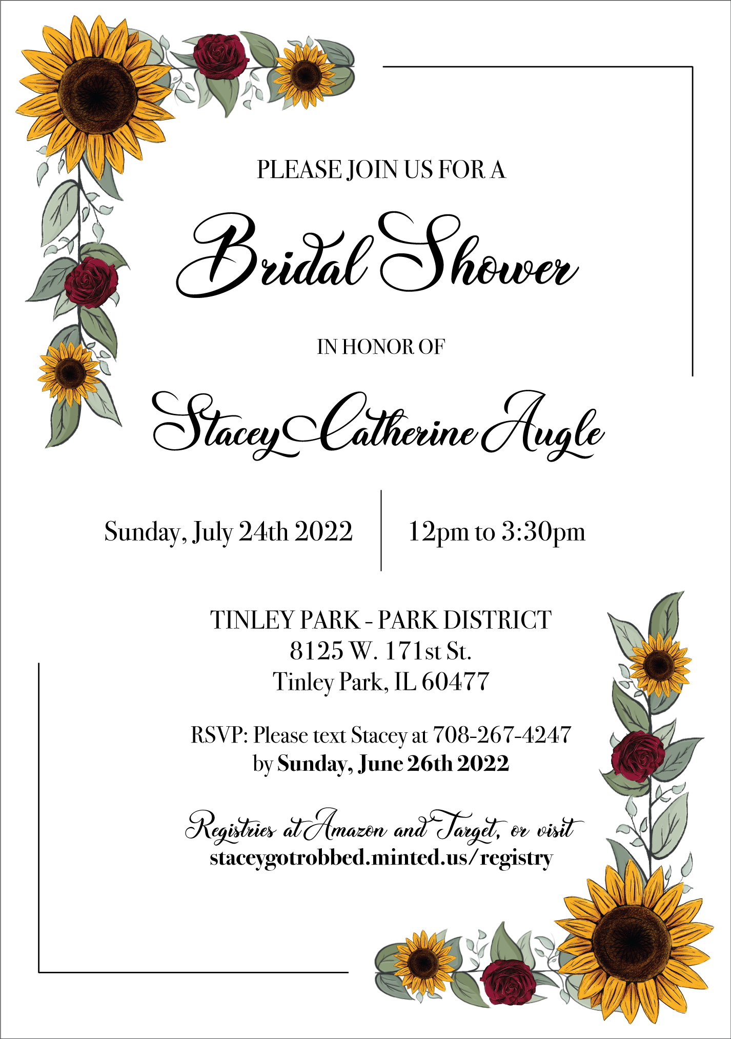 bridal shower invitation.