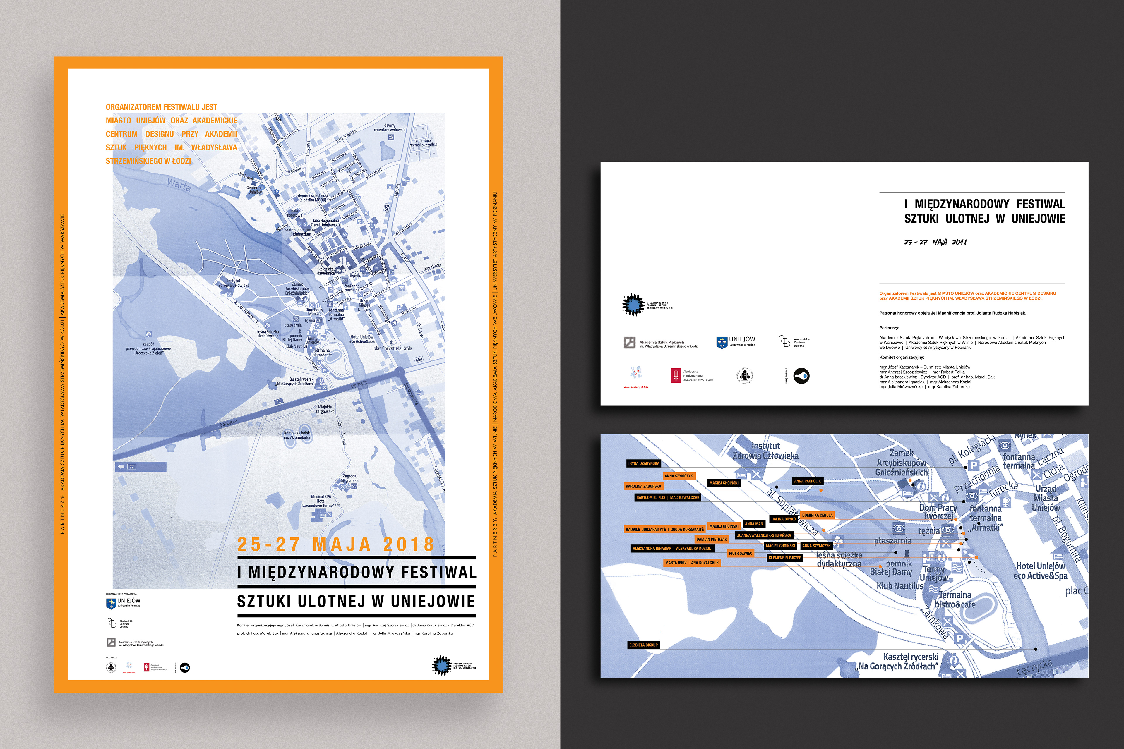 Visual identification of the 1st International Festival of Ephemeral Art in Uniejów / 2018