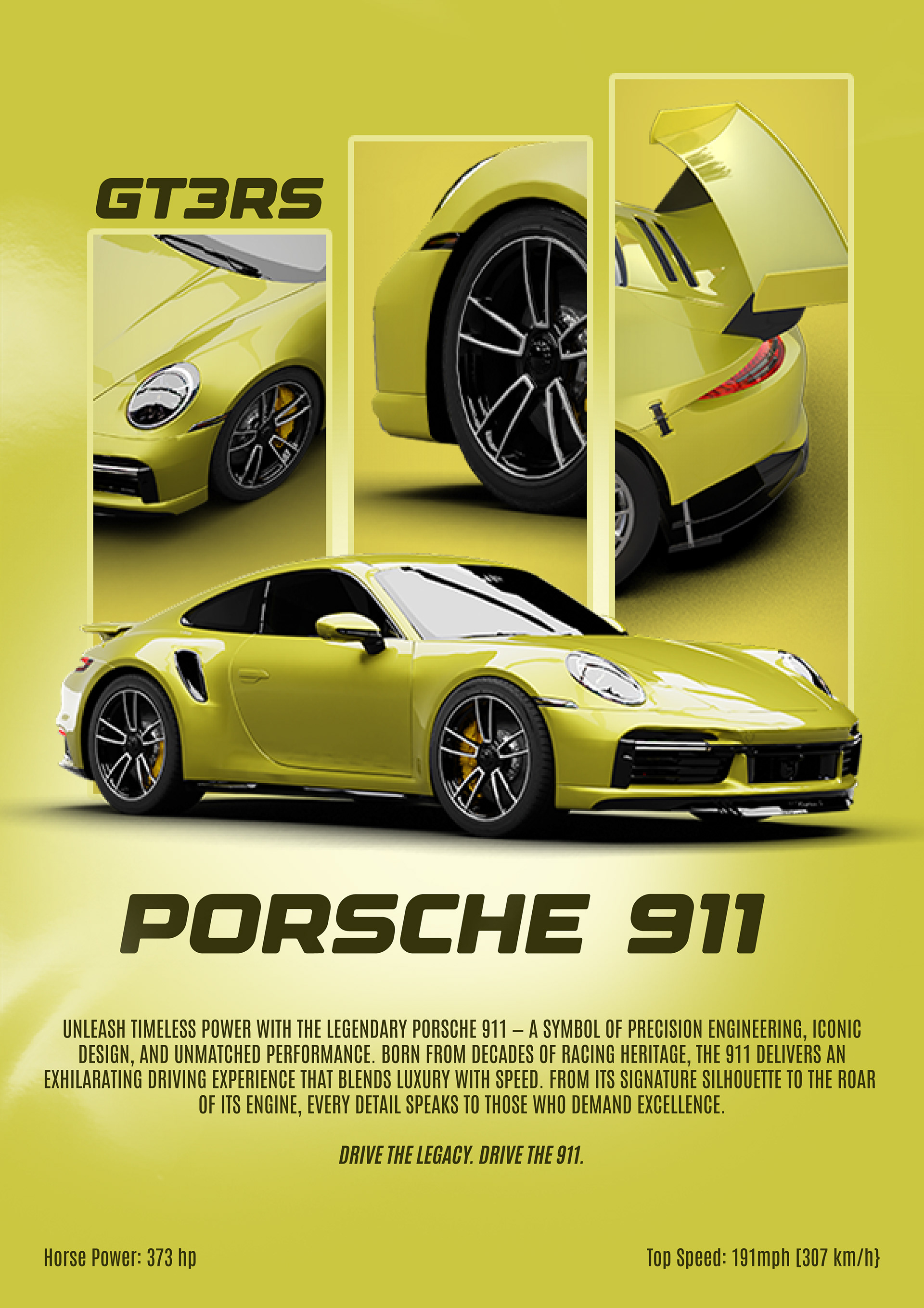 Porsche car poster design