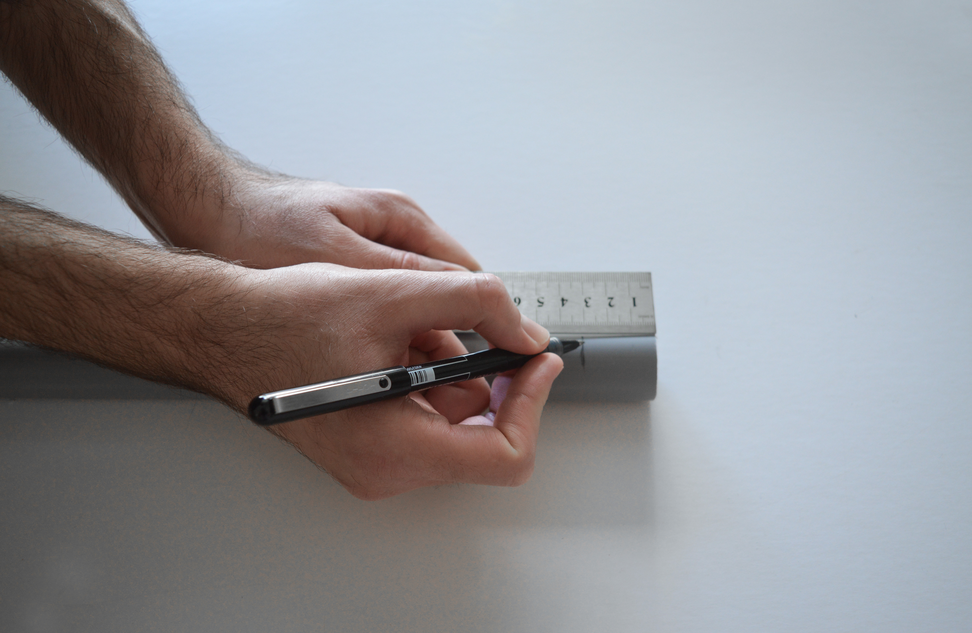 measuring the dimensions of the PVC pieces