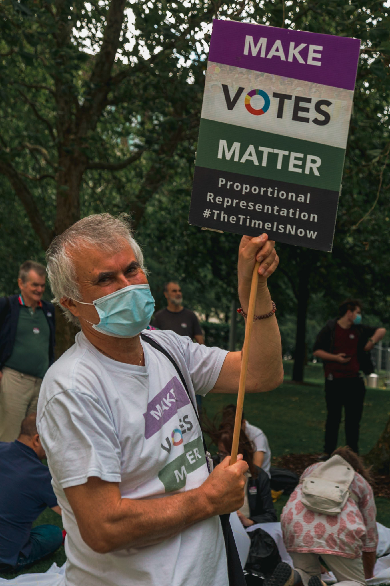 Makes Vote Matter demonstration in London on Westminster Bridge on August 22nd 2020