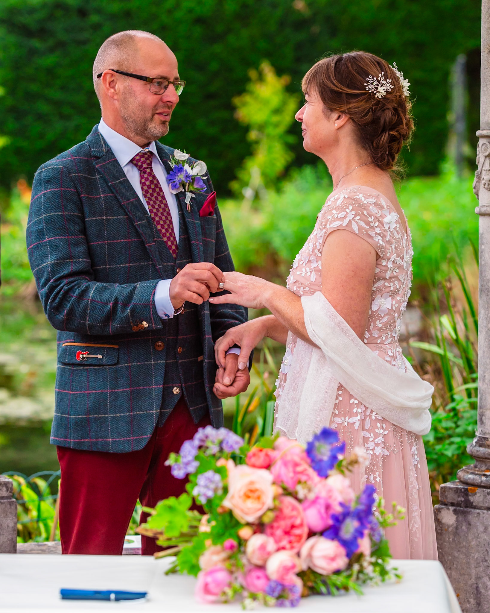 Sharon and Chris at their beautiful Wedding at The Springhead Gardens near Shaftesbury Dorset