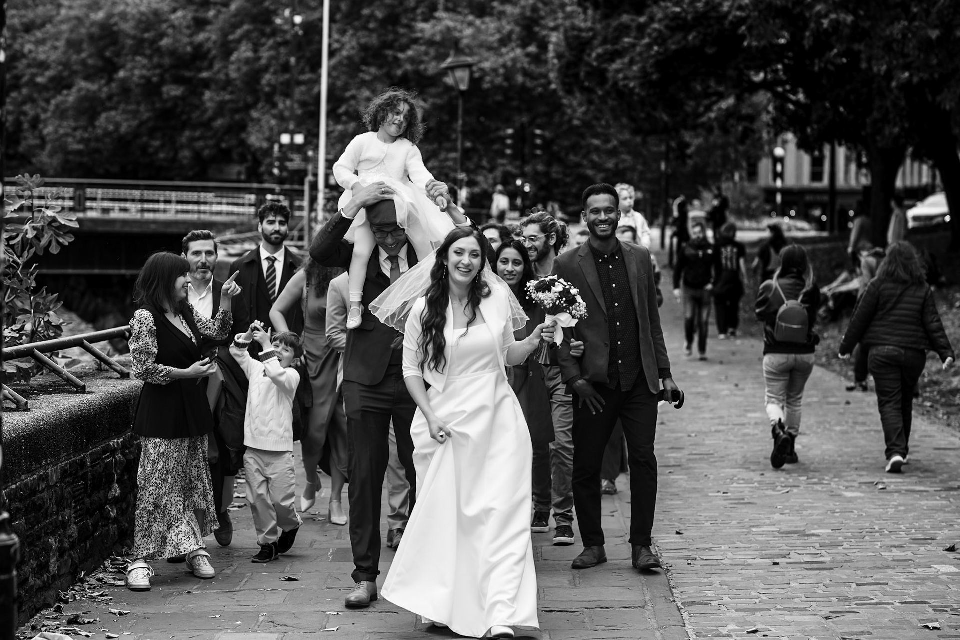 Louis and Anias Wedding in Bristol, ceremony at the Old Council Office in the City Centre with Photos in Castle park and along the river reception at Caribbean Croft on Gloucester Road