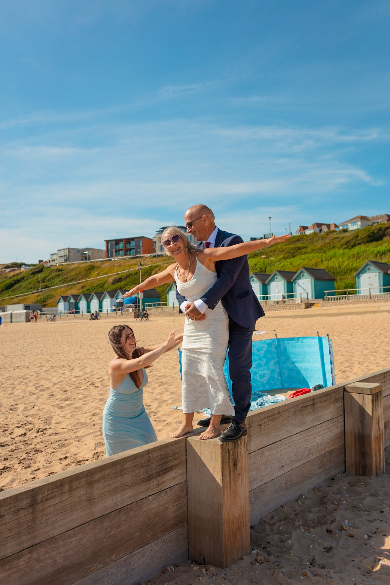 Susan and Barrys small summer wedding took place at Bournemouth Town Hall, the reception at Sids Slaps in Southbourne and drinks at Sobo Beach.