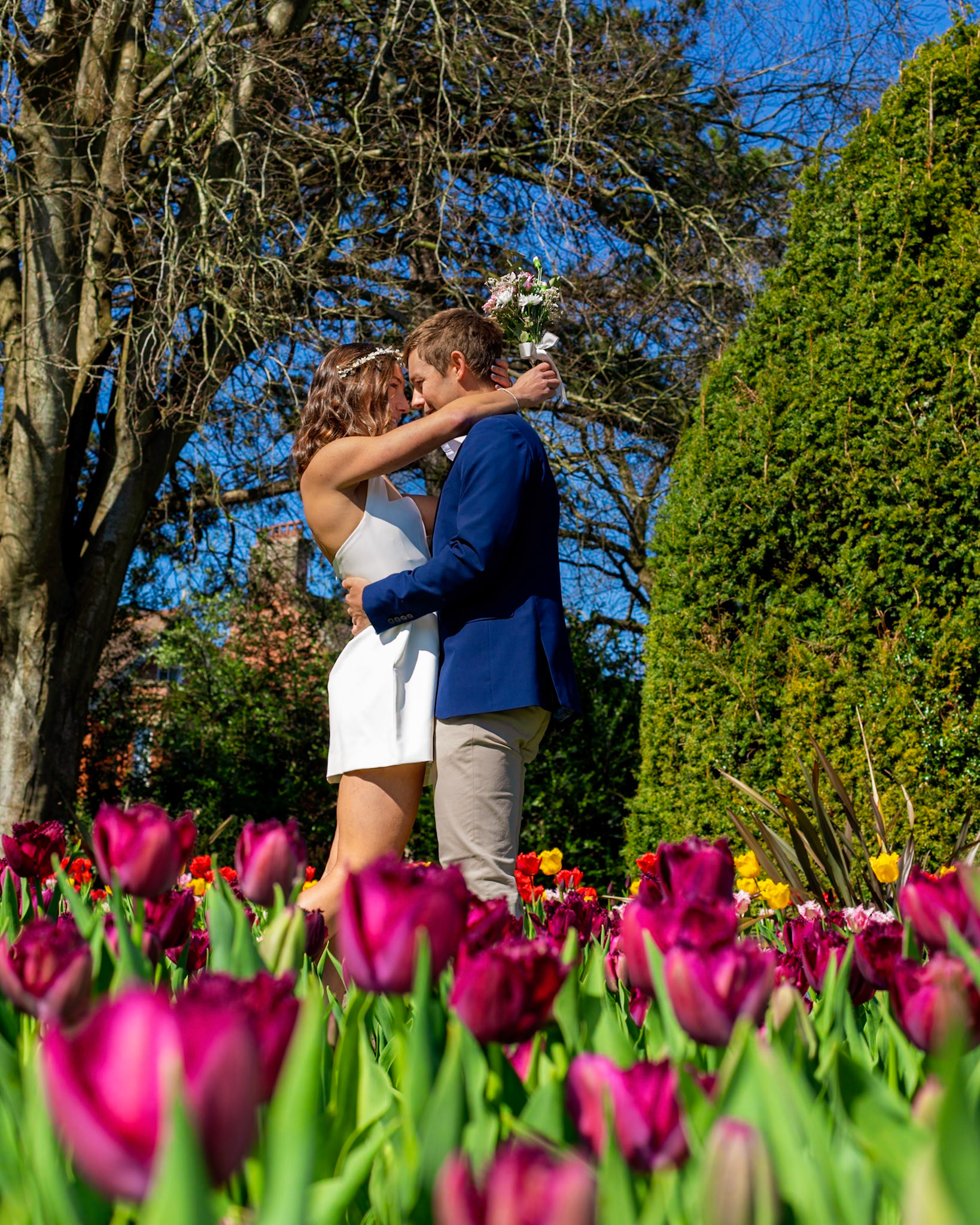 Richard and Emily's beautiful spring wedding took place on the 7th April the Wedding took place at County Hall Dorchester photos taken in the nearby Borough Gardens with coffee and Cake at Finca Poundbury
