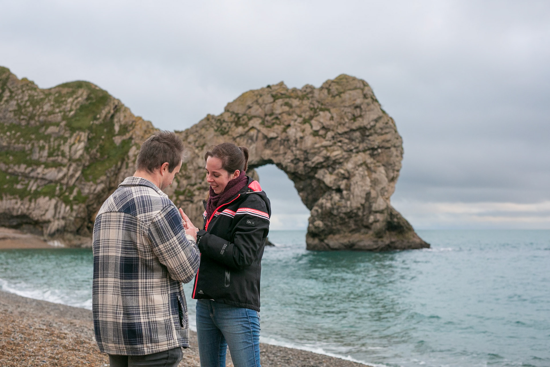 Jake proposal to Becky at Durdle Door Dorset on the 30th December 2024