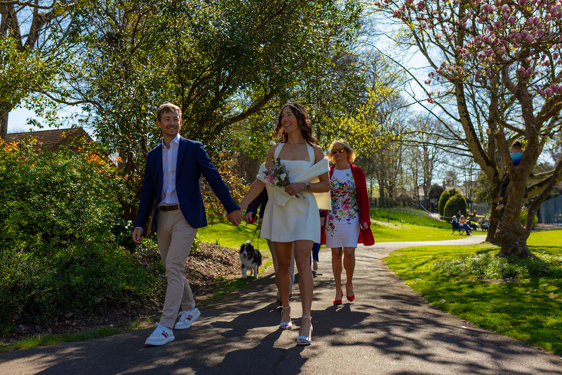 Richard and Emily's beautiful spring wedding took place on the 7th April the Wedding took place at County Hall Dorchester photos taken in the nearby Borough Gardens with coffee and Cake at Finca Poundbury