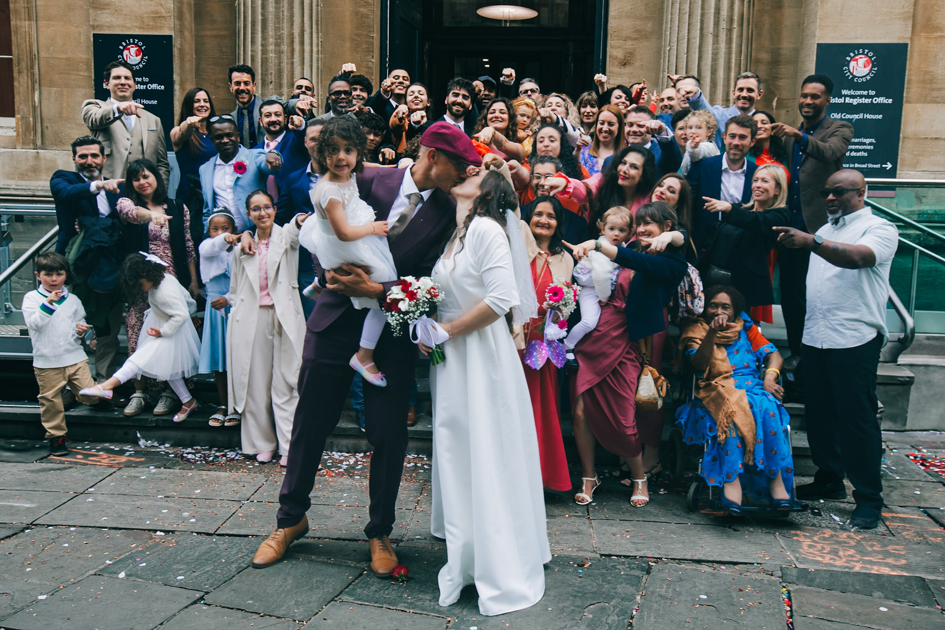 Louis and Anias Wedding in Bristol, ceremony at the Old Council Office in the City Centre with Photos in Castle park and along the river reception at Caribbean Croft on Gloucester Road