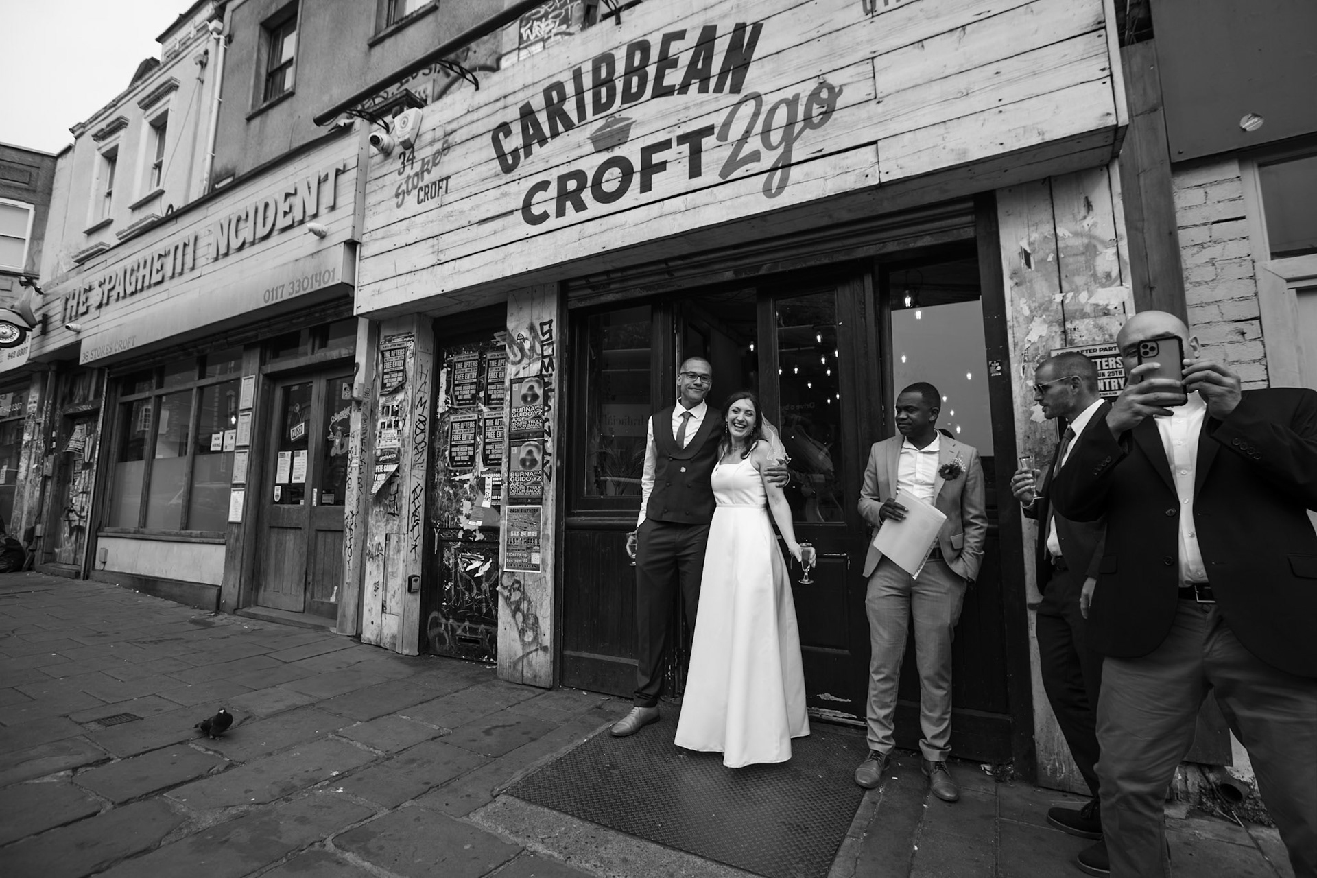 Louis and Anias Wedding in Bristol, ceremony at the Old Council Office in the City Centre with Photos in Castle park and along the river reception at Caribbean Croft on Gloucester Road