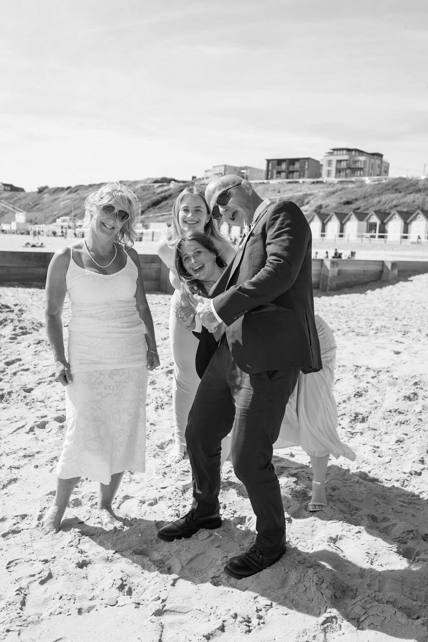 Susan and Barrys small summer wedding took place at Bournemouth Town Hall, the reception at Sids Slaps in Southbourne and drinks at Sobo Beach.