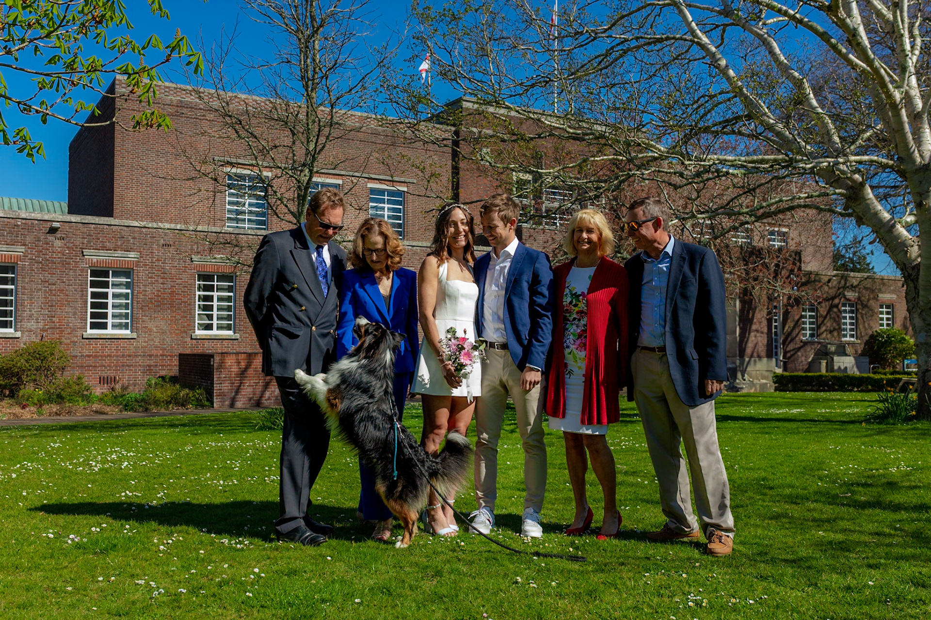 Richard and Emily's beautiful spring wedding took place on the 7th April the Wedding took place at County Hall Dorchester photos taken in the nearby Borough Gardens with coffee and Cake at Finca Poundbury