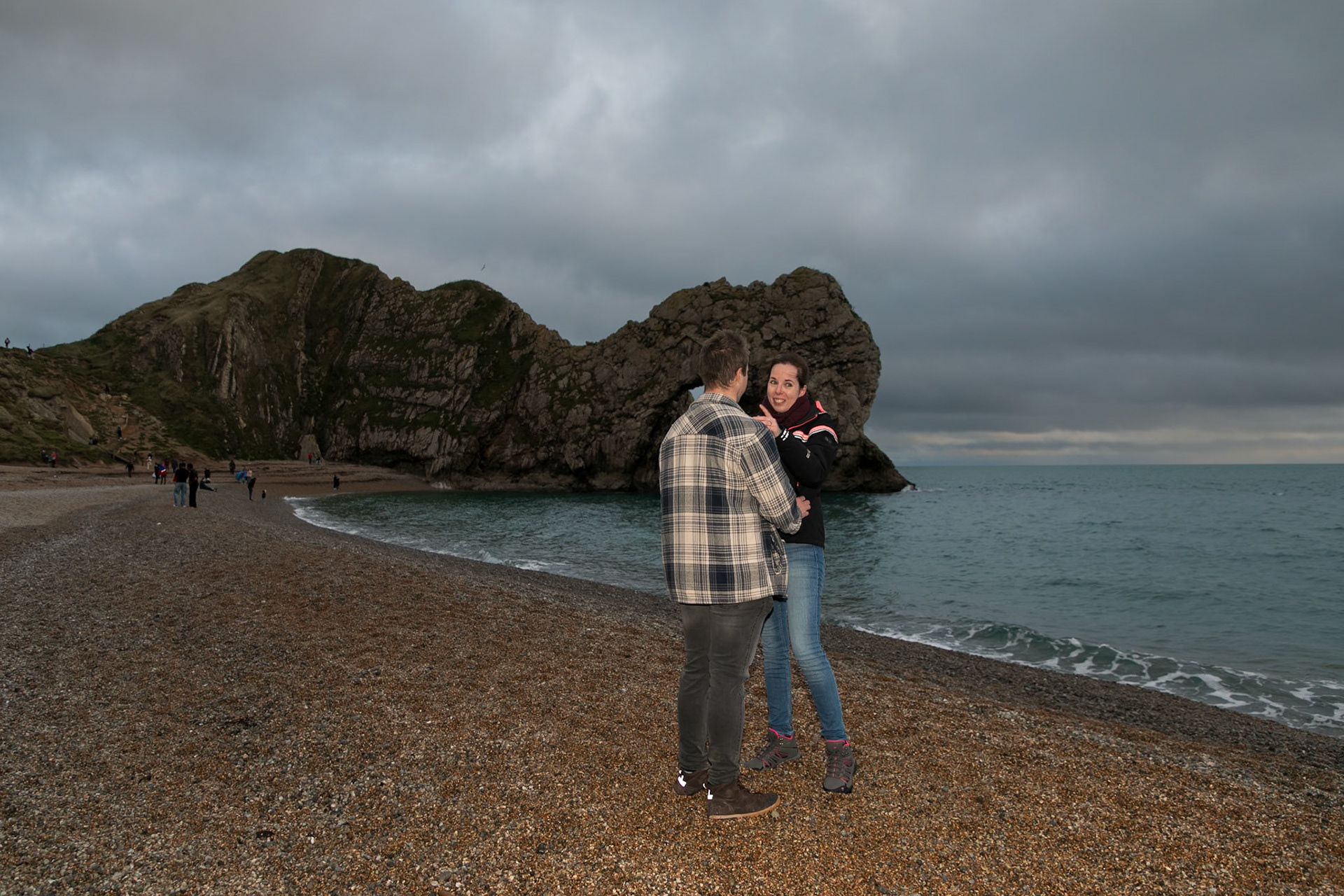 Jake proposal to Becky at Durdle Door Dorset on the 30th December 2024