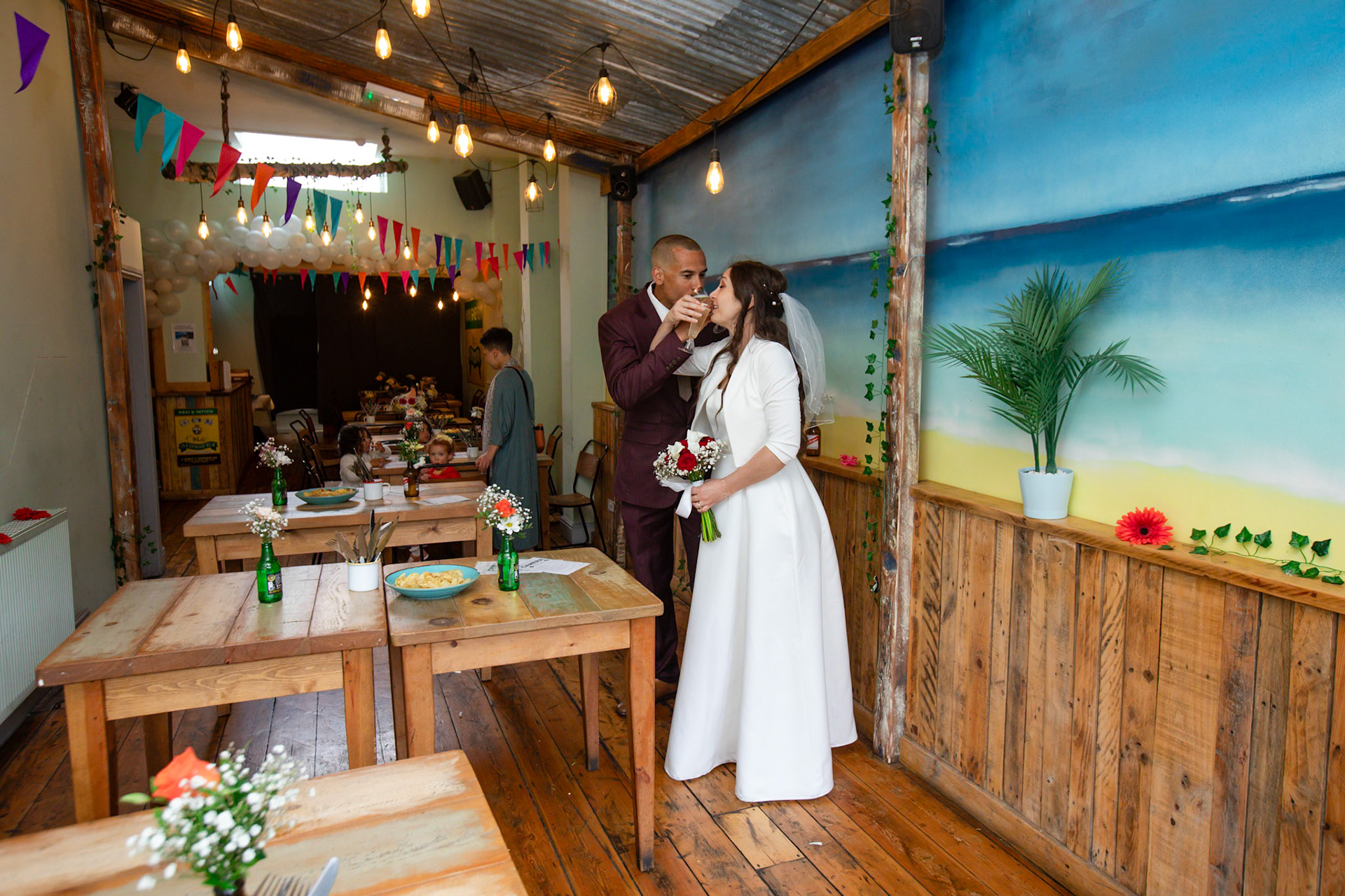 Louis and Anias Wedding in Bristol, ceremony at the Old Council Office in the City Centre with Photos in Castle park and along the river reception at Caribbean Croft on Gloucester Road