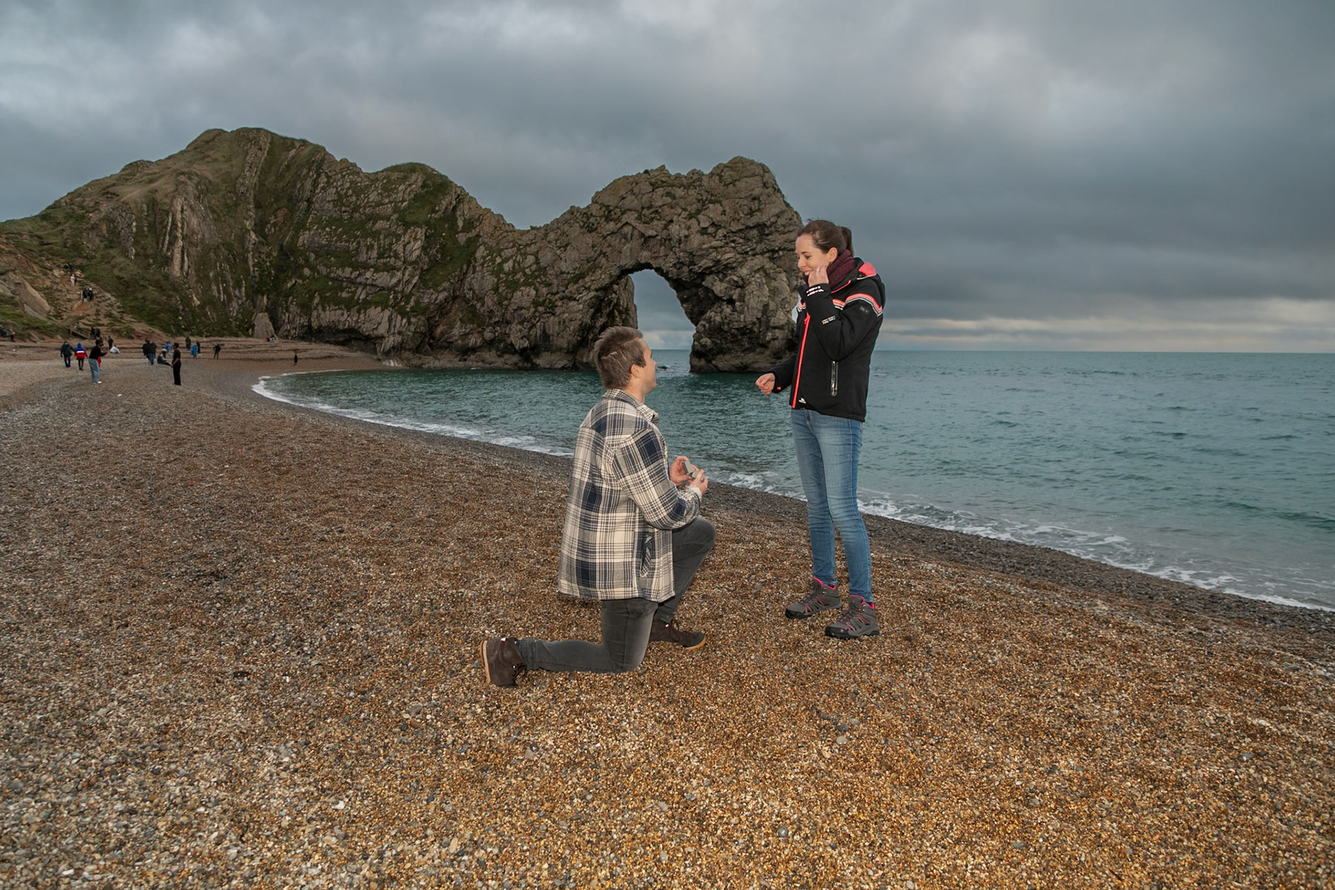 Jake proposal to Becky at Durdle Door Dorset on the 30th December 2024