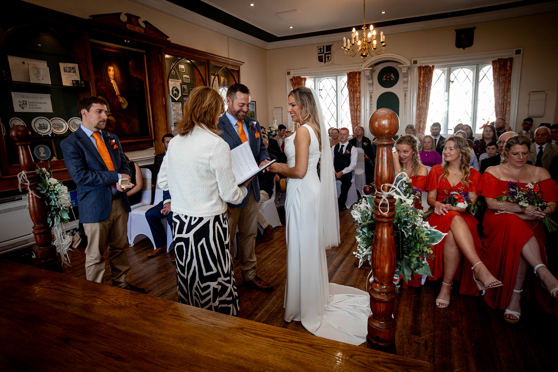 Holly and Olivers wedding that took place on 10th May 2025 with the ceremony taking place at Shaftesbury Town Hall photos on the Famouse Gold Hill and reception at a local house.