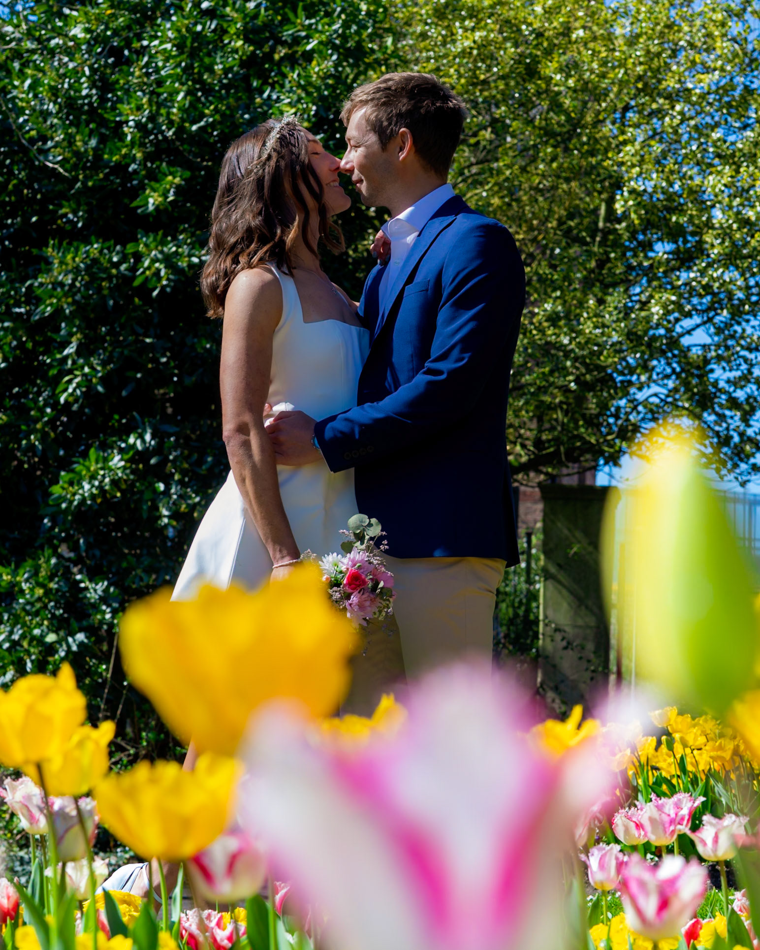 Richard and Emily's beautiful spring wedding took place on the 7th April the Wedding took place at County Hall Dorchester photos taken in the nearby Borough Gardens with coffee and Cake at Finca Poundbury