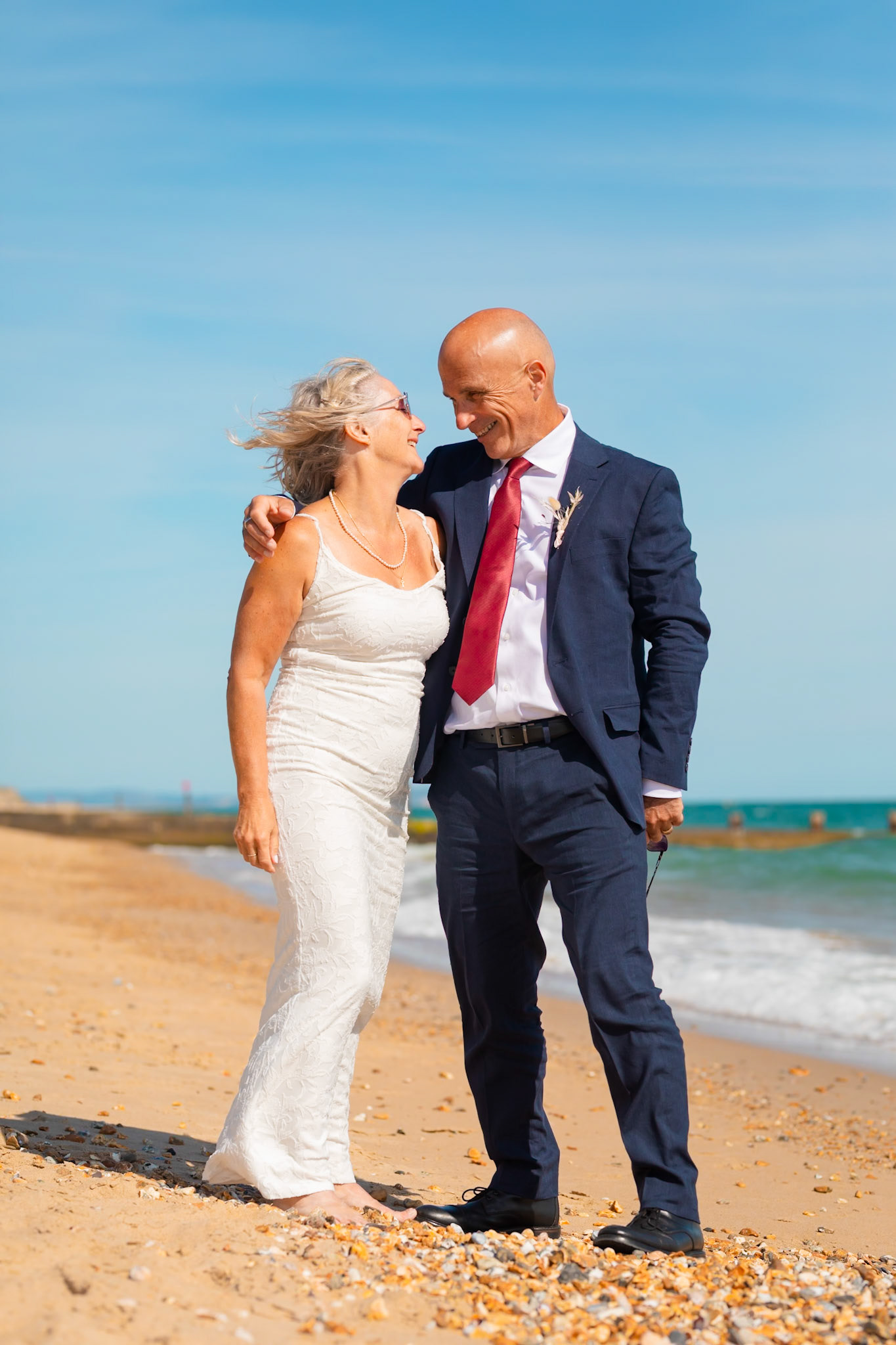 Susan and Barrys small summer wedding took place at Bournemouth Town Hall, the reception at Sids Slaps in Southbourne and drinks at Sobo Beach.
