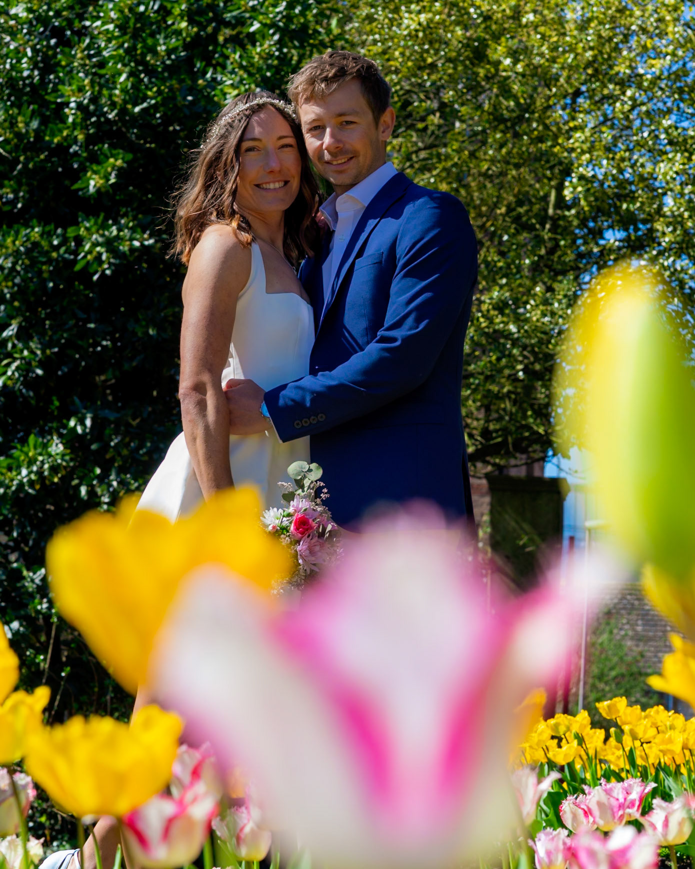 Richard and Emily's beautiful spring wedding took place on the 7th April the Wedding took place at County Hall Dorchester photos taken in the nearby Borough Gardens with coffee and Cake at Finca Poundbury